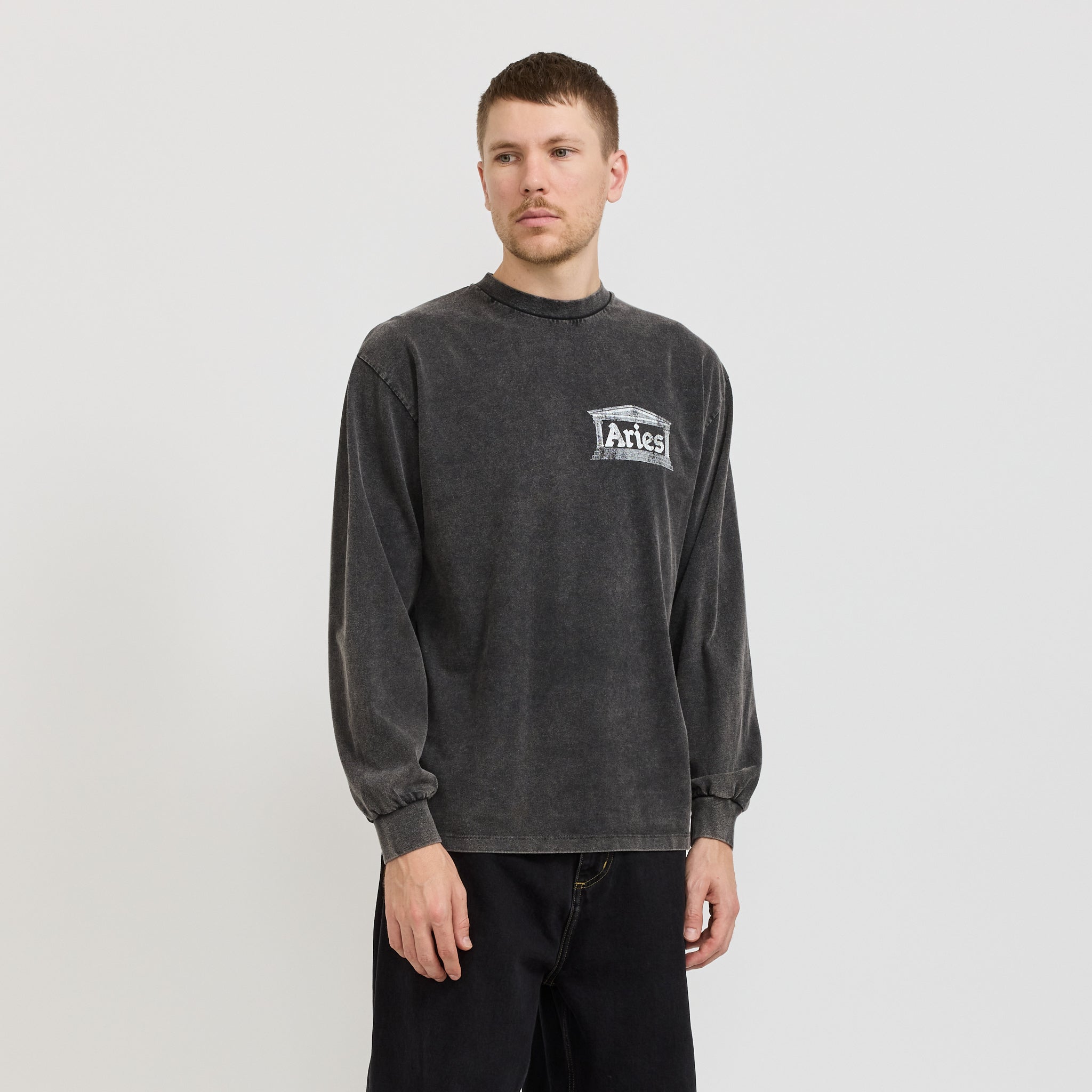 Aged Ancient Temple LS Tee Black