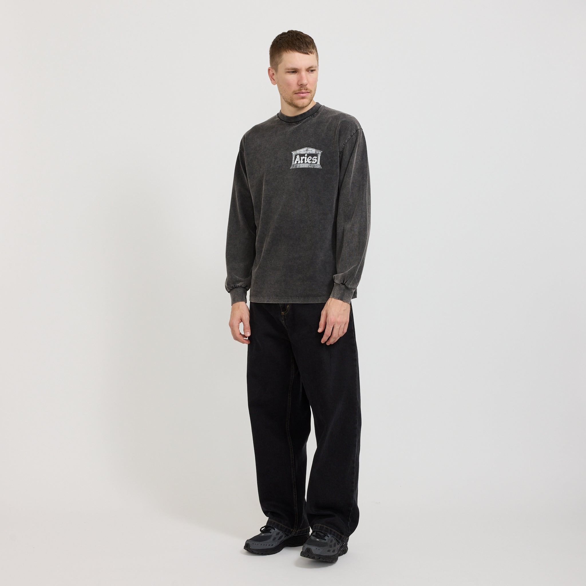 Aged Ancient Temple LS Tee Black