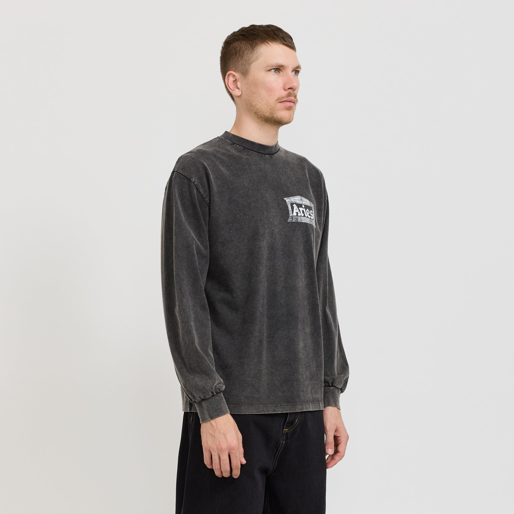 Aged Ancient Temple LS Tee Black
