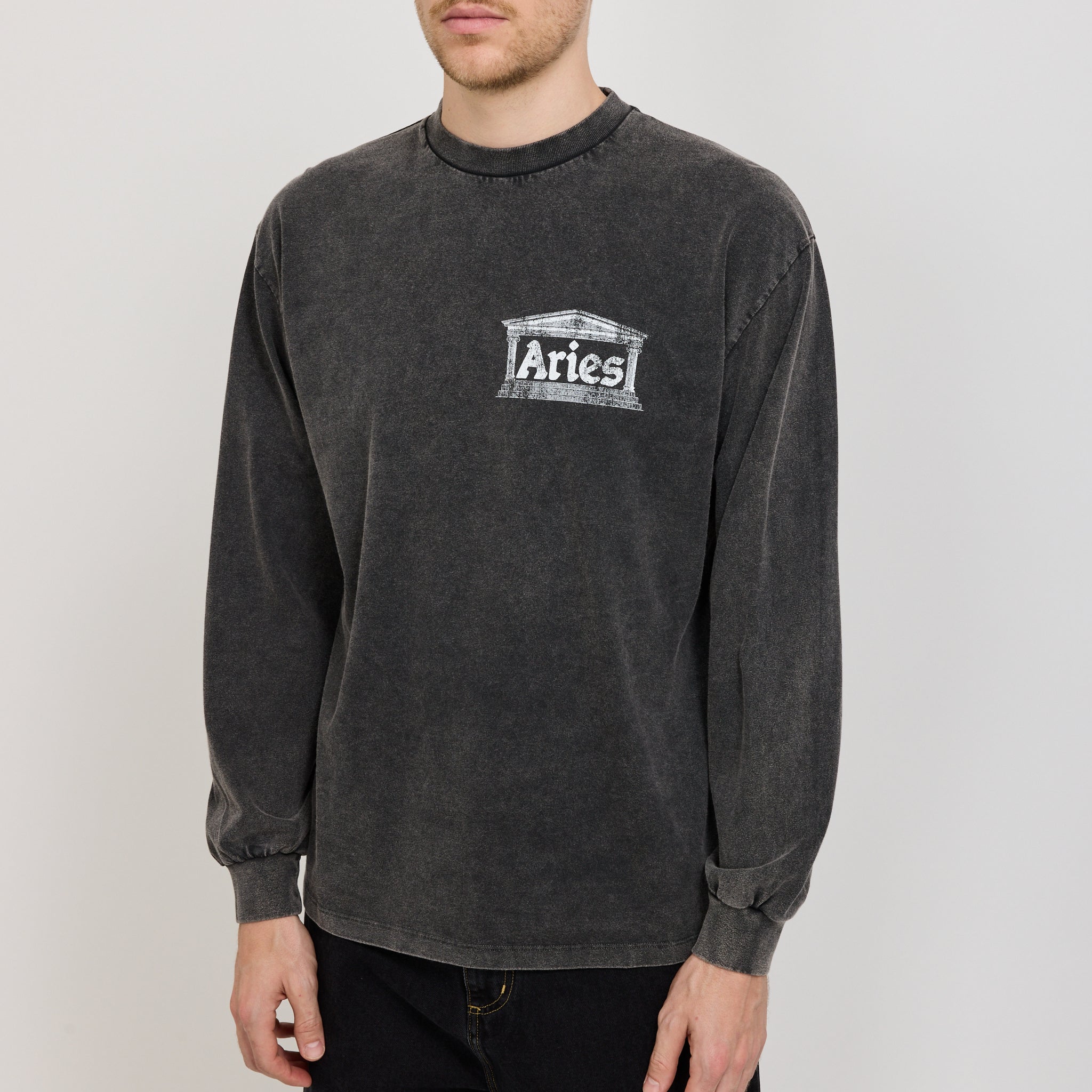 Aged Ancient Temple LS Tee Black