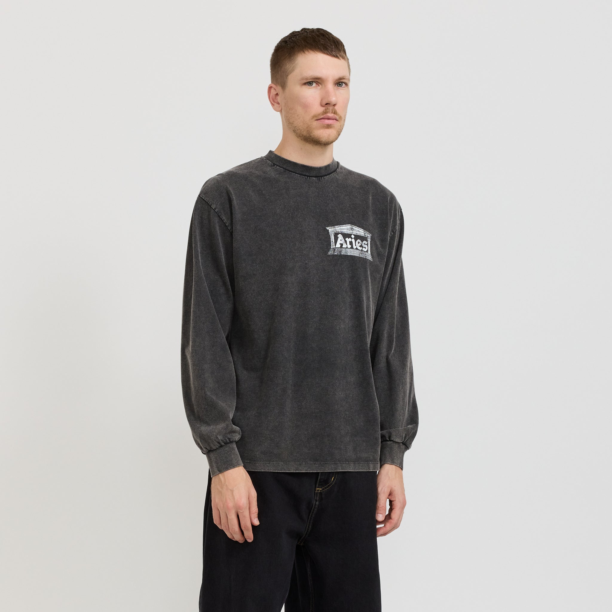 Aged Ancient Temple LS Tee Black