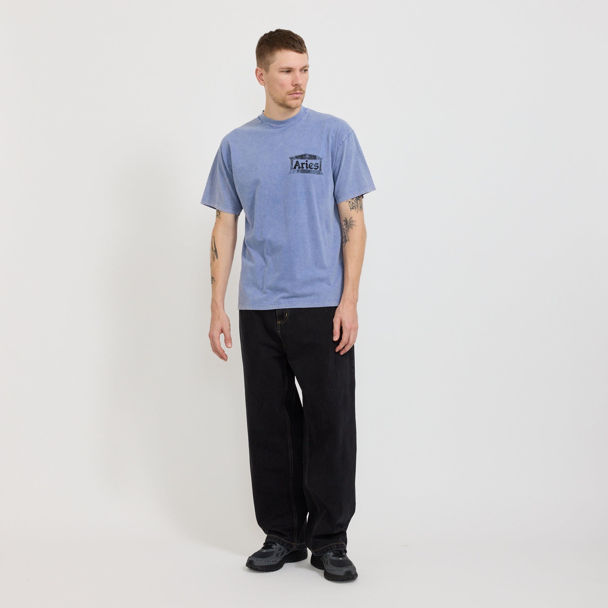 Aries | Aged Ancient Temple SS Tee Blue | Maplestore