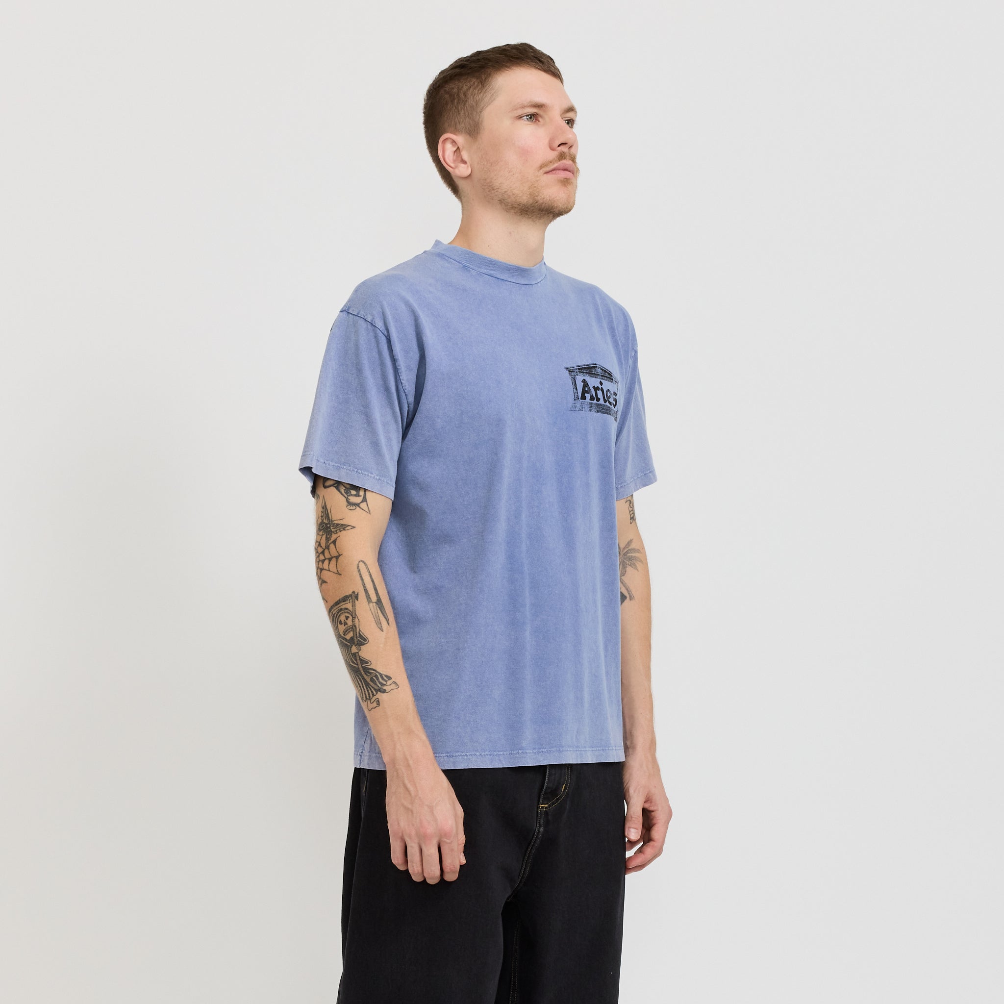 Aries | Aged Ancient Temple SS Tee Blue | Maplestore