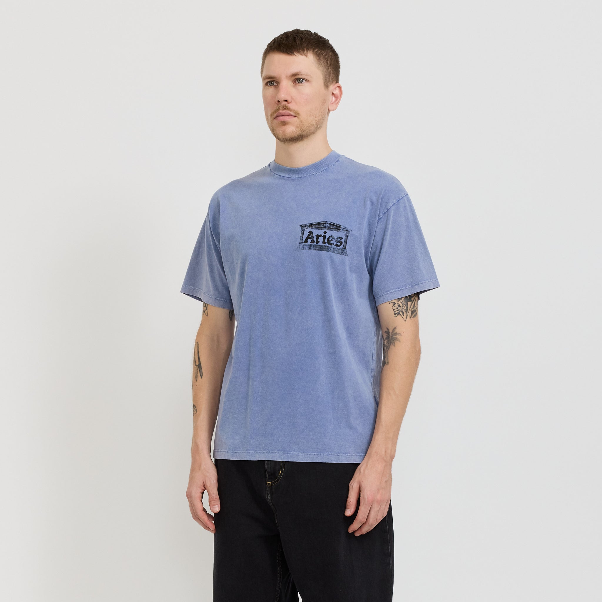 Aries | Aged Ancient Temple SS Tee Blue | Maplestore