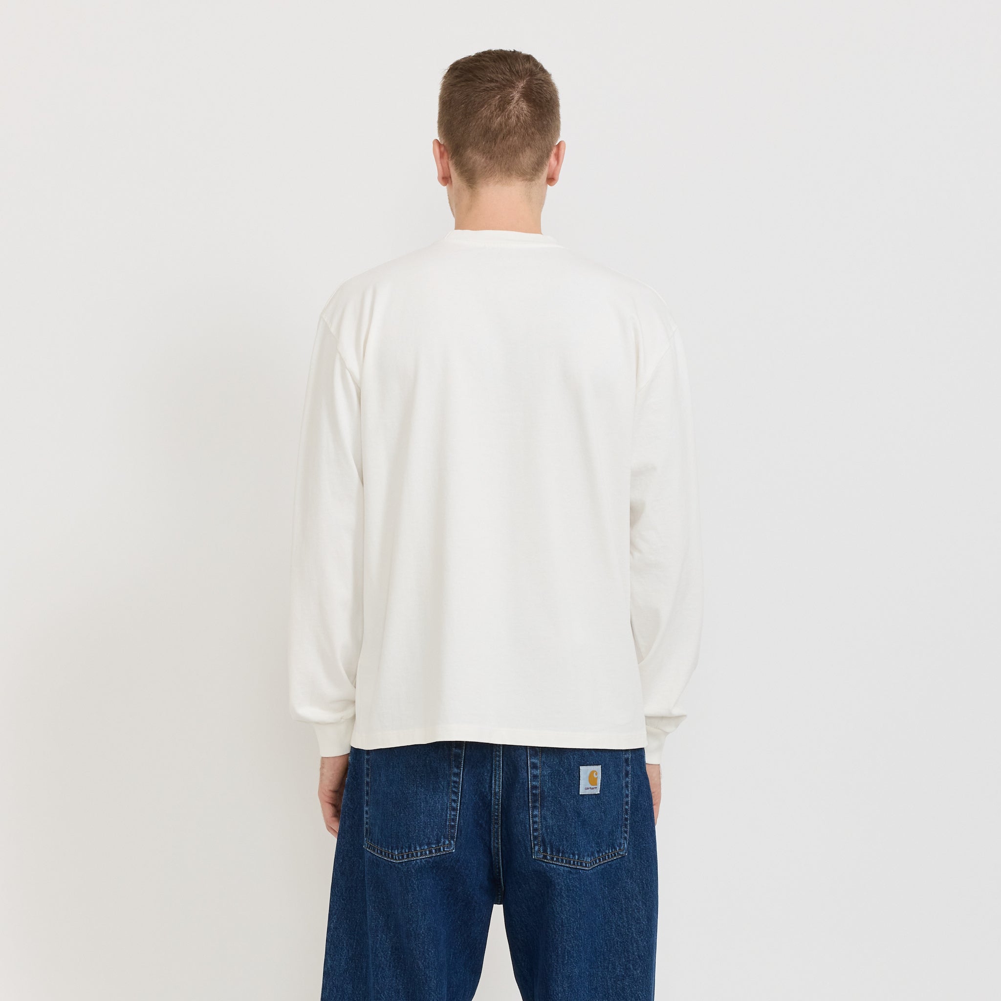 Faded Cola LS Tee White