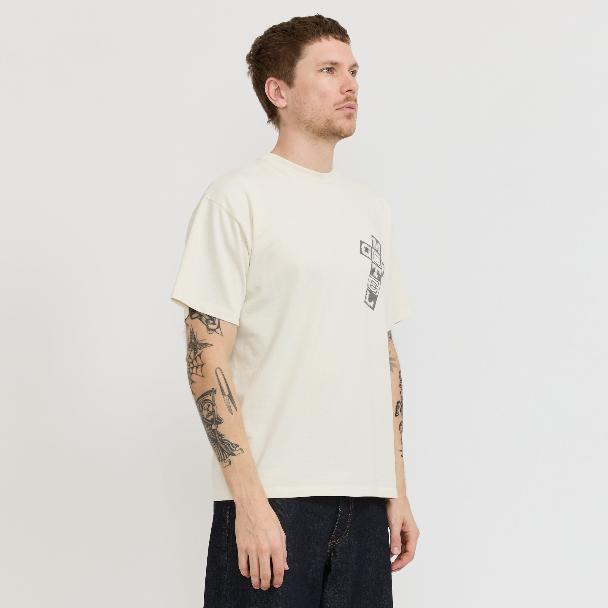 Faded God Town SS Tee Off White