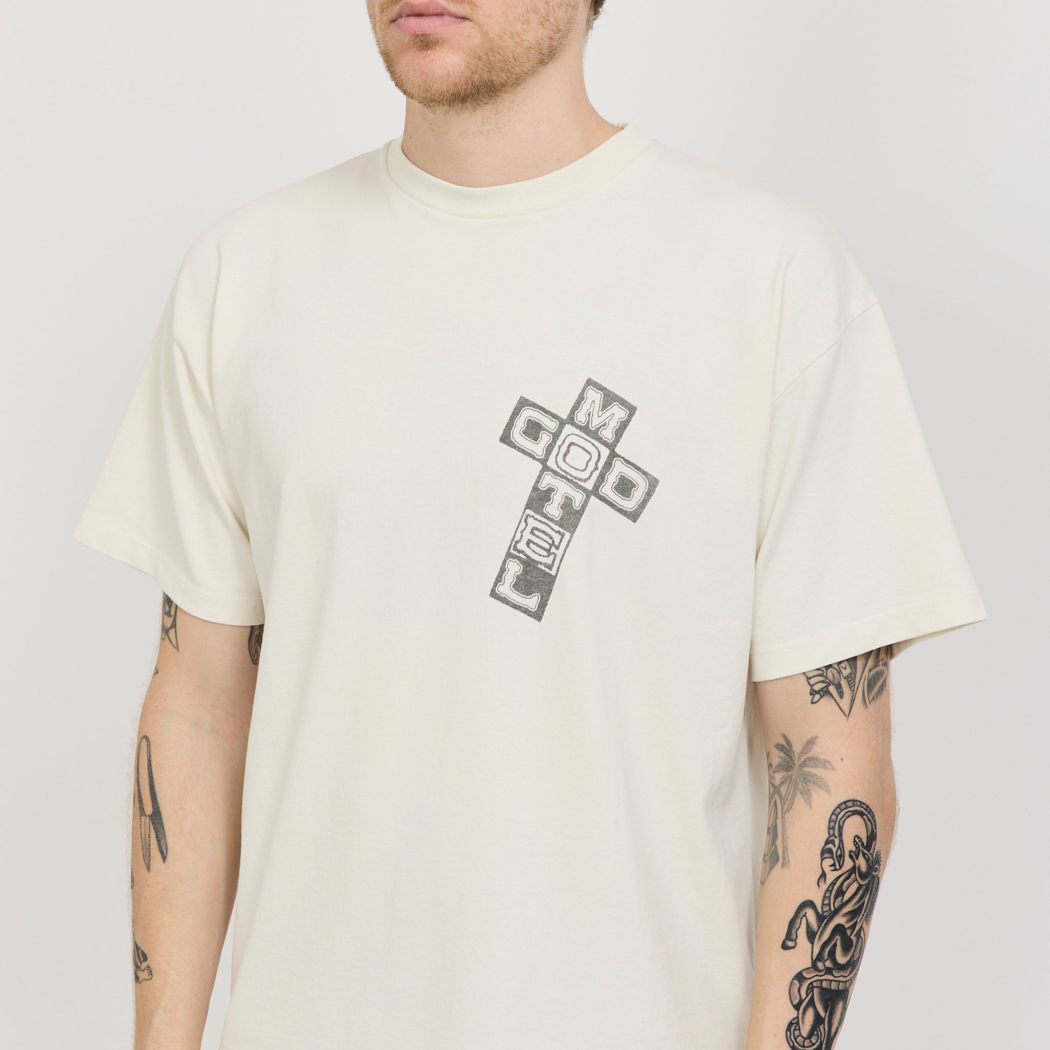 Faded God Town SS Tee Off White