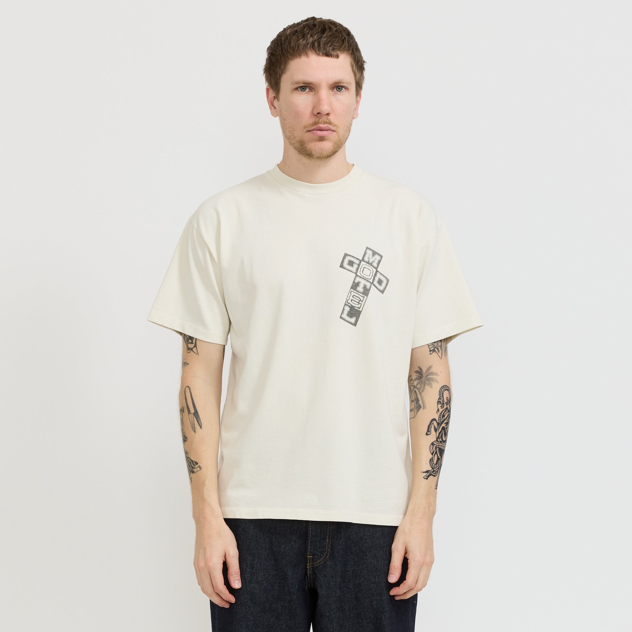 Faded God Town SS Tee Off White