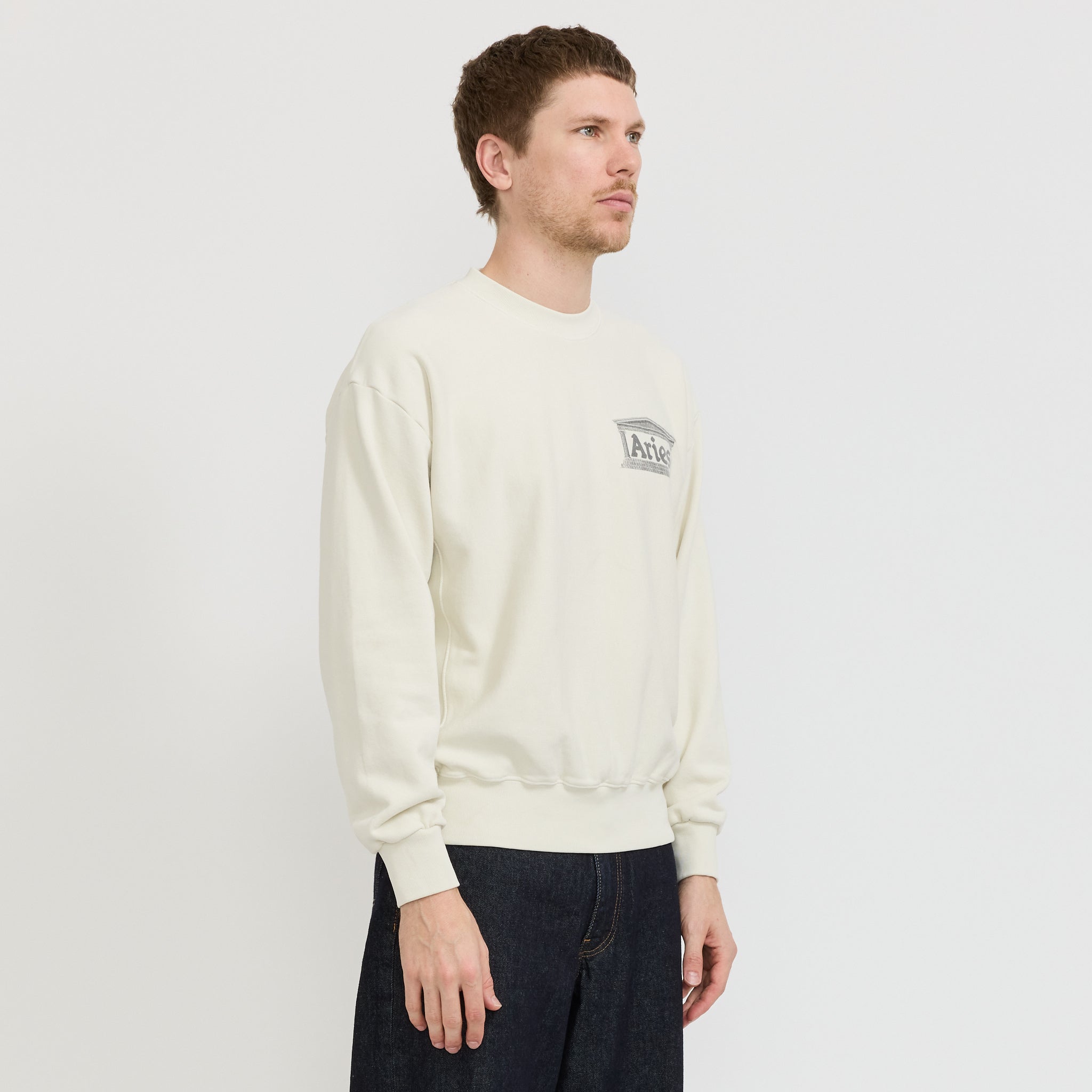 Aries | Premium Aged Temple Sweatshirt Off White | Maplestore