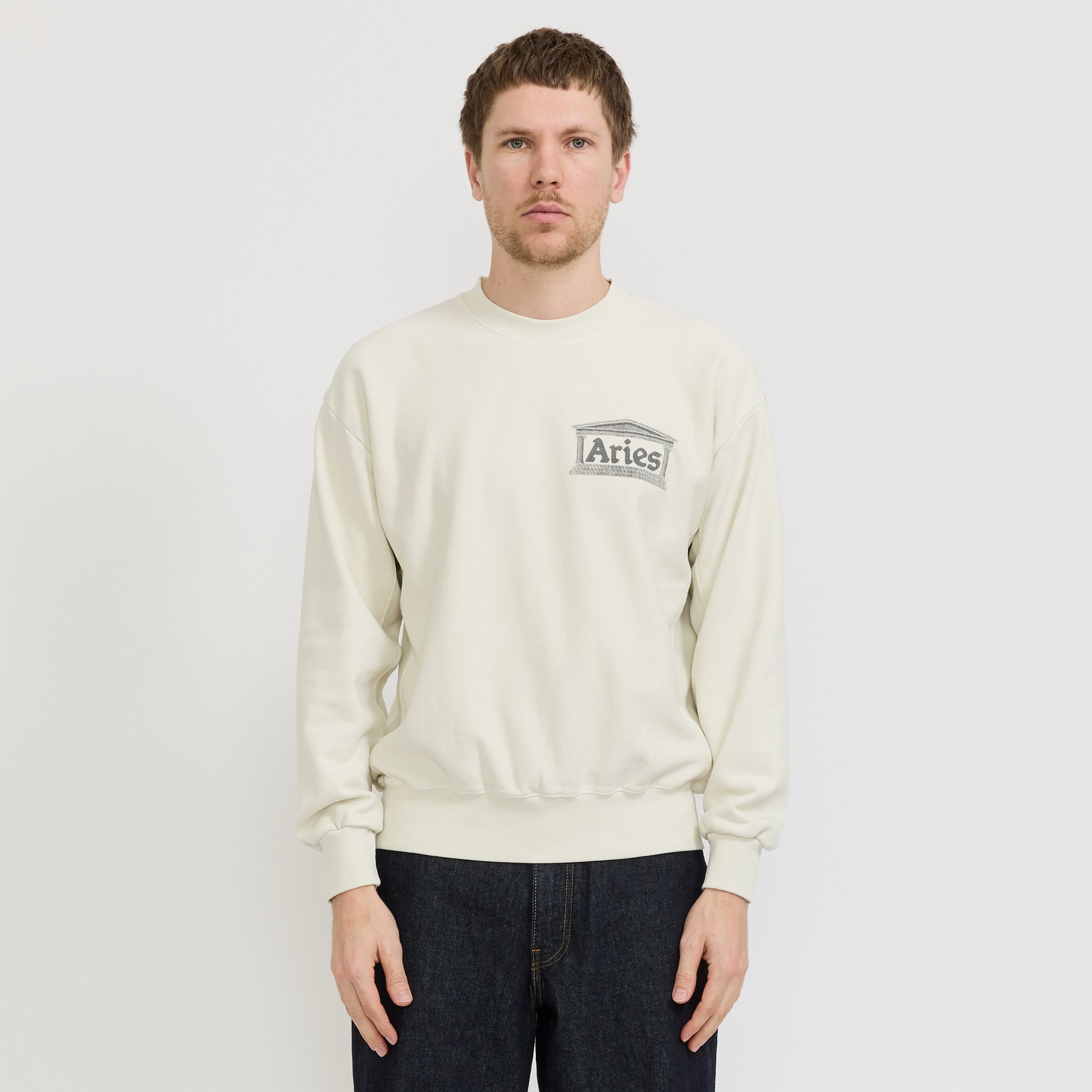 Aries | Premium Aged Temple Sweatshirt Off White | Maplestore