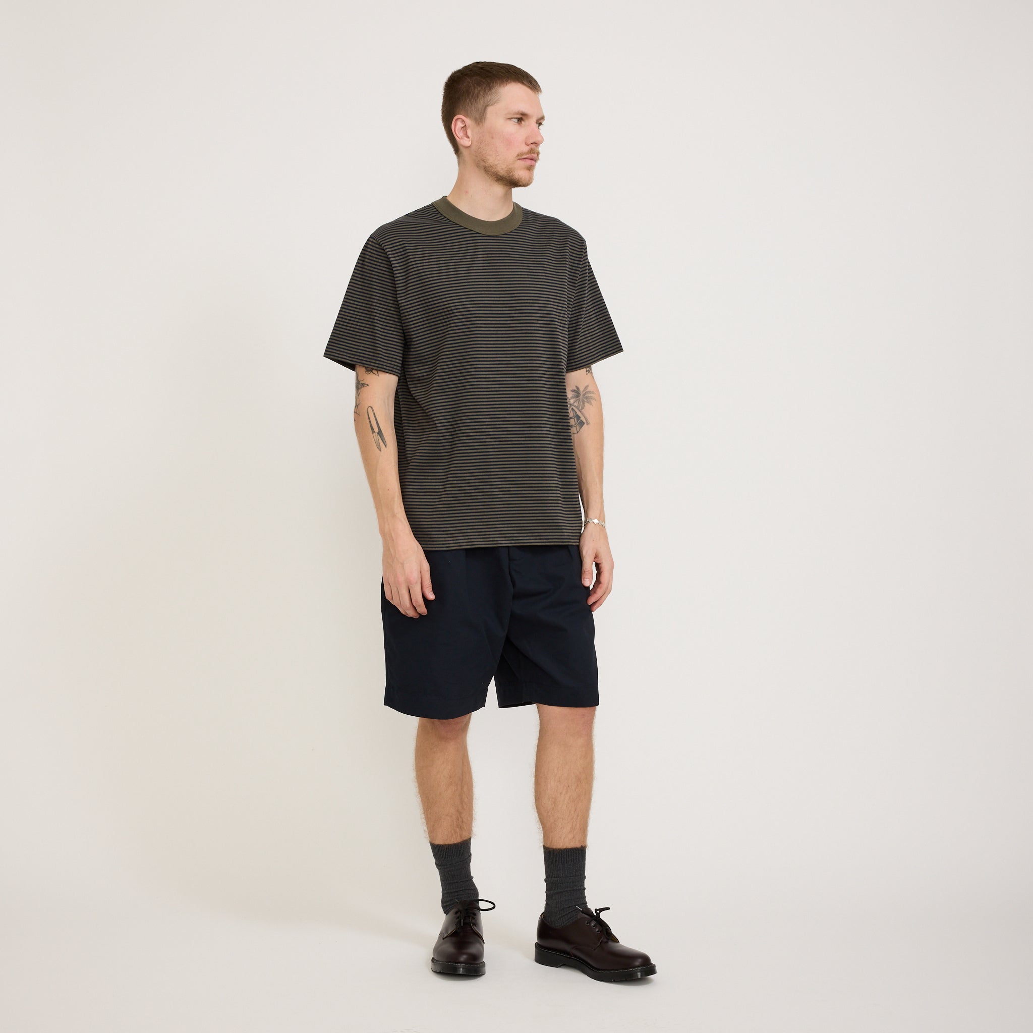 Armor Lux | Striped Heritage T-Shirt Caccia/Marine Deep Navy | Maplestore