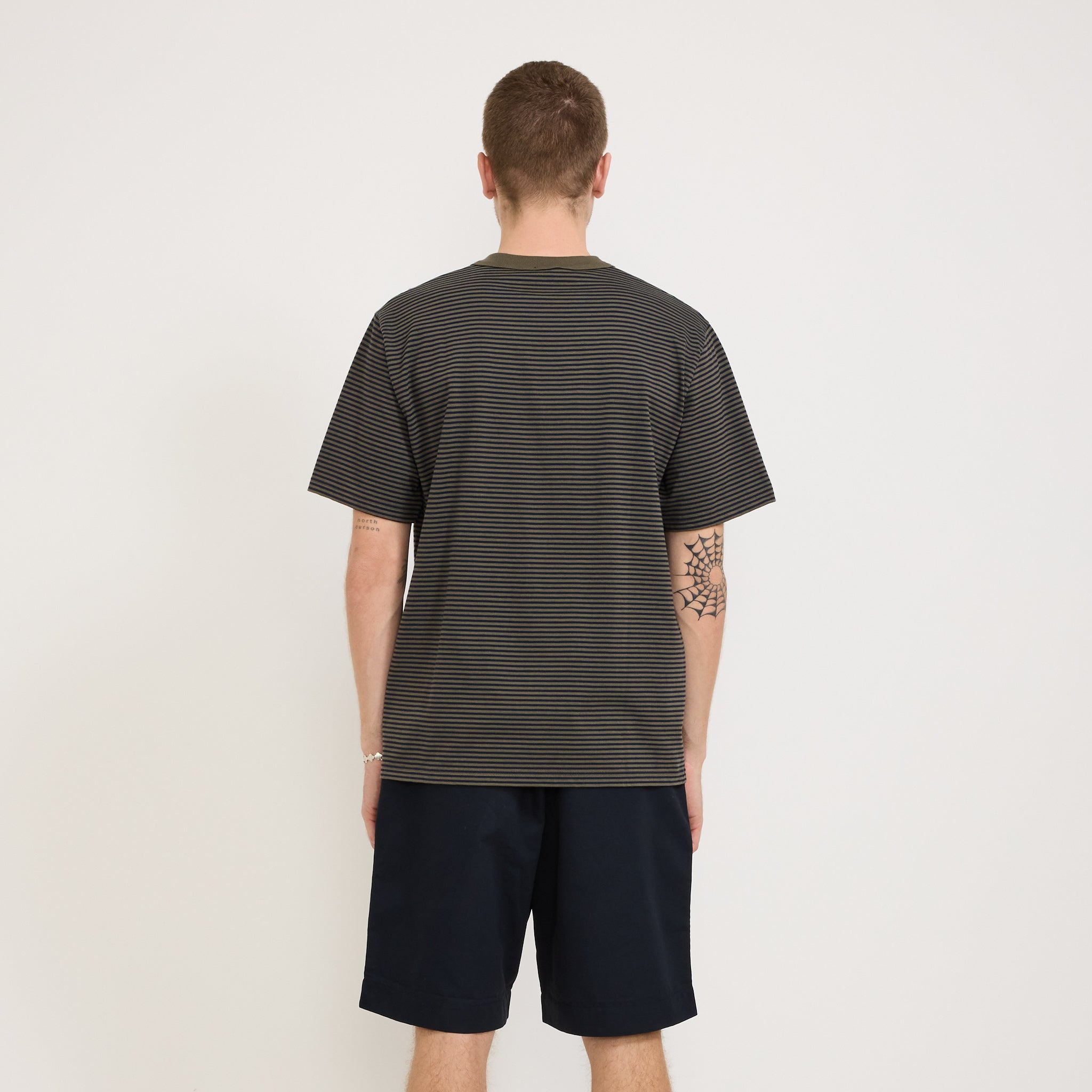 Armor Lux | Striped Heritage T-Shirt Caccia/Marine Deep Navy | Maplestore