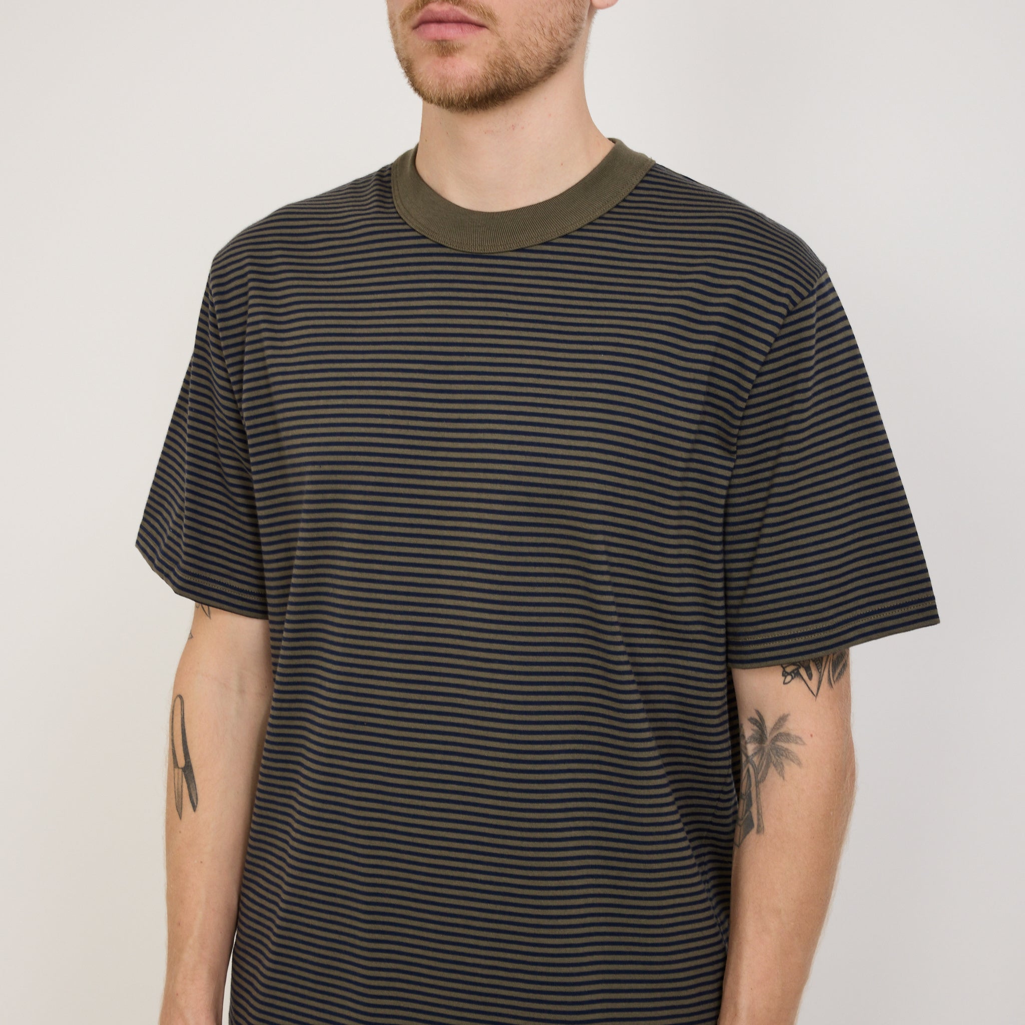 Armor Lux | Striped Heritage T-Shirt Caccia/Marine Deep Navy | Maplestore