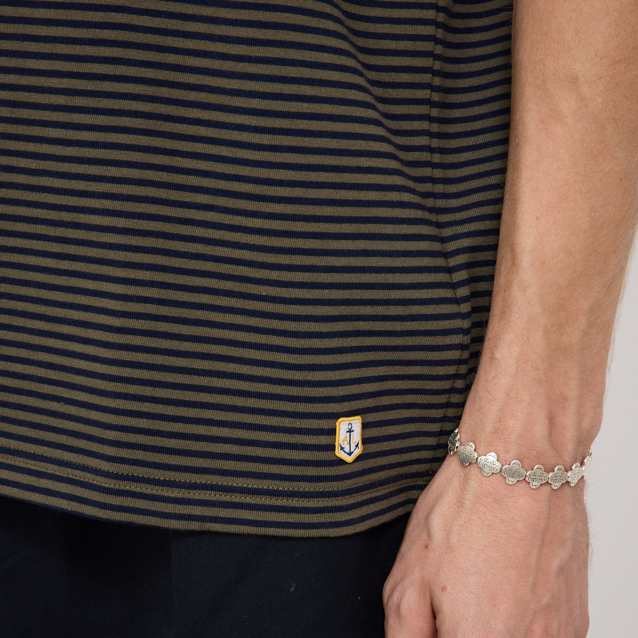 Armor Lux | Striped Heritage T-Shirt Caccia/Marine Deep Navy | Maplestore