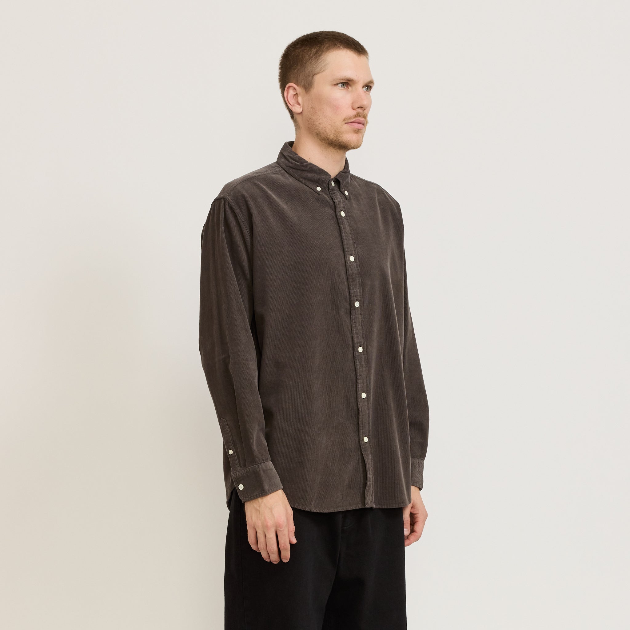 Assembly Label | Cord Long Sleeve Shirt Washed Graphite | Maplestore