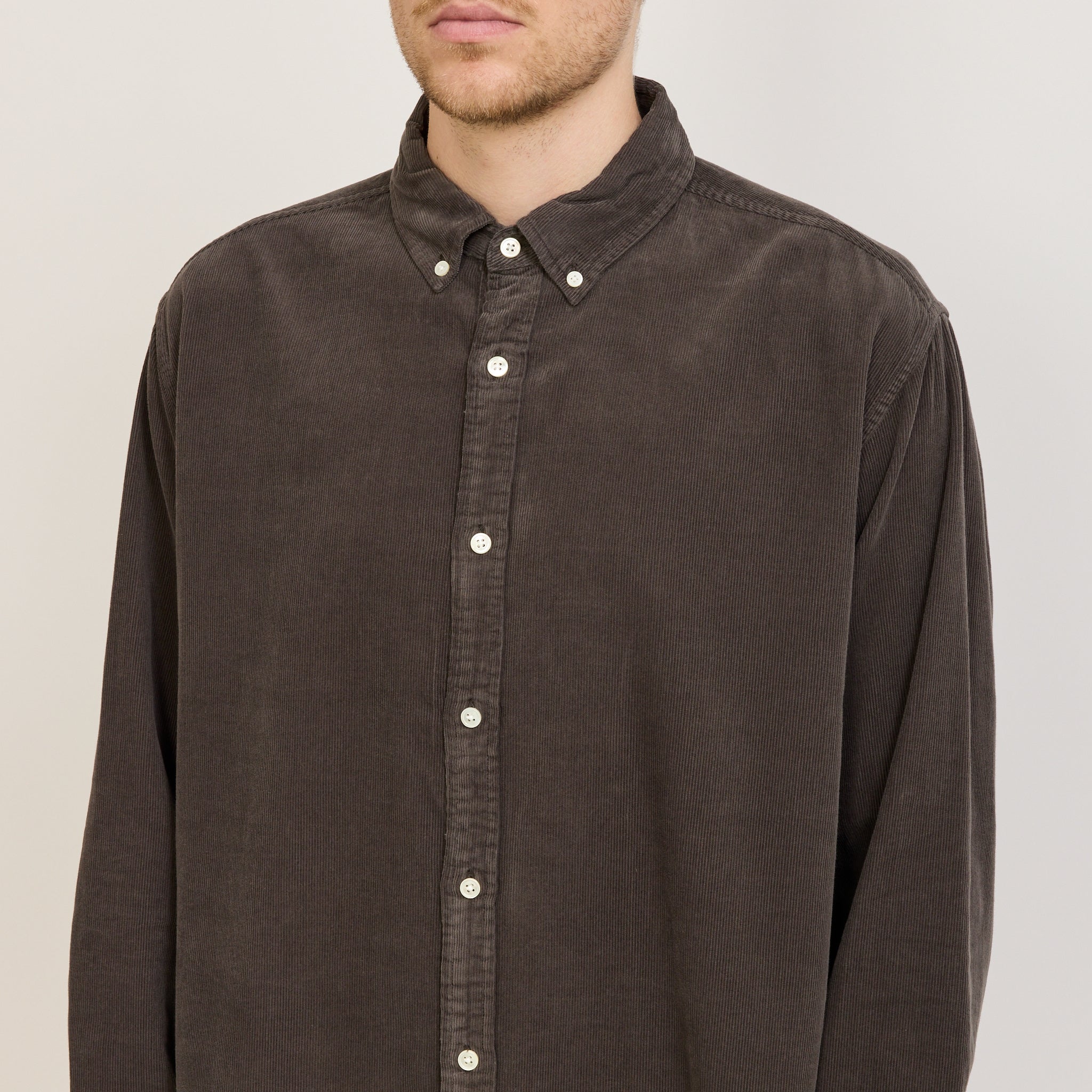 Assembly Label | Cord Long Sleeve Shirt Washed Graphite | Maplestore