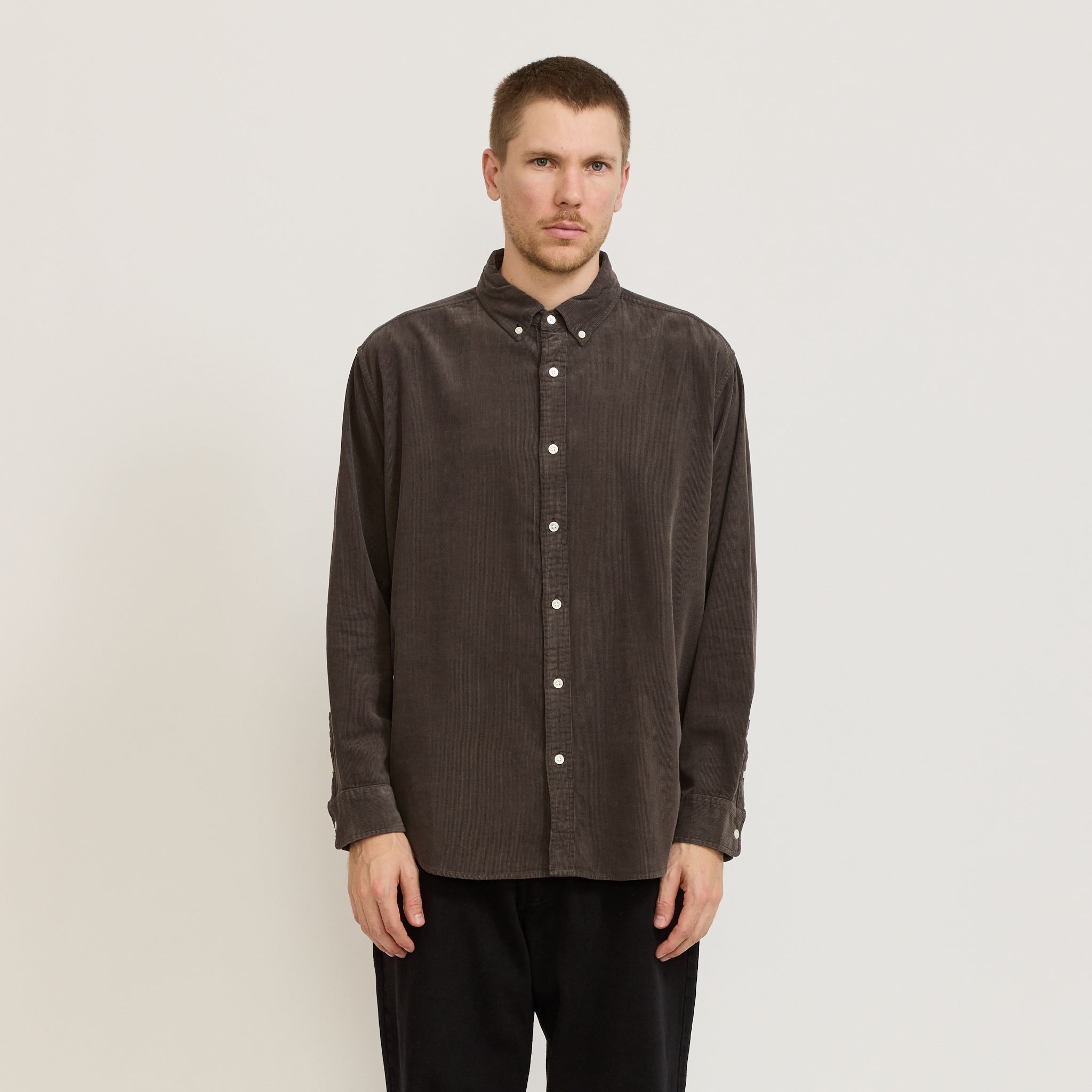Assembly Label | Cord Long Sleeve Shirt Washed Graphite | Maplestore