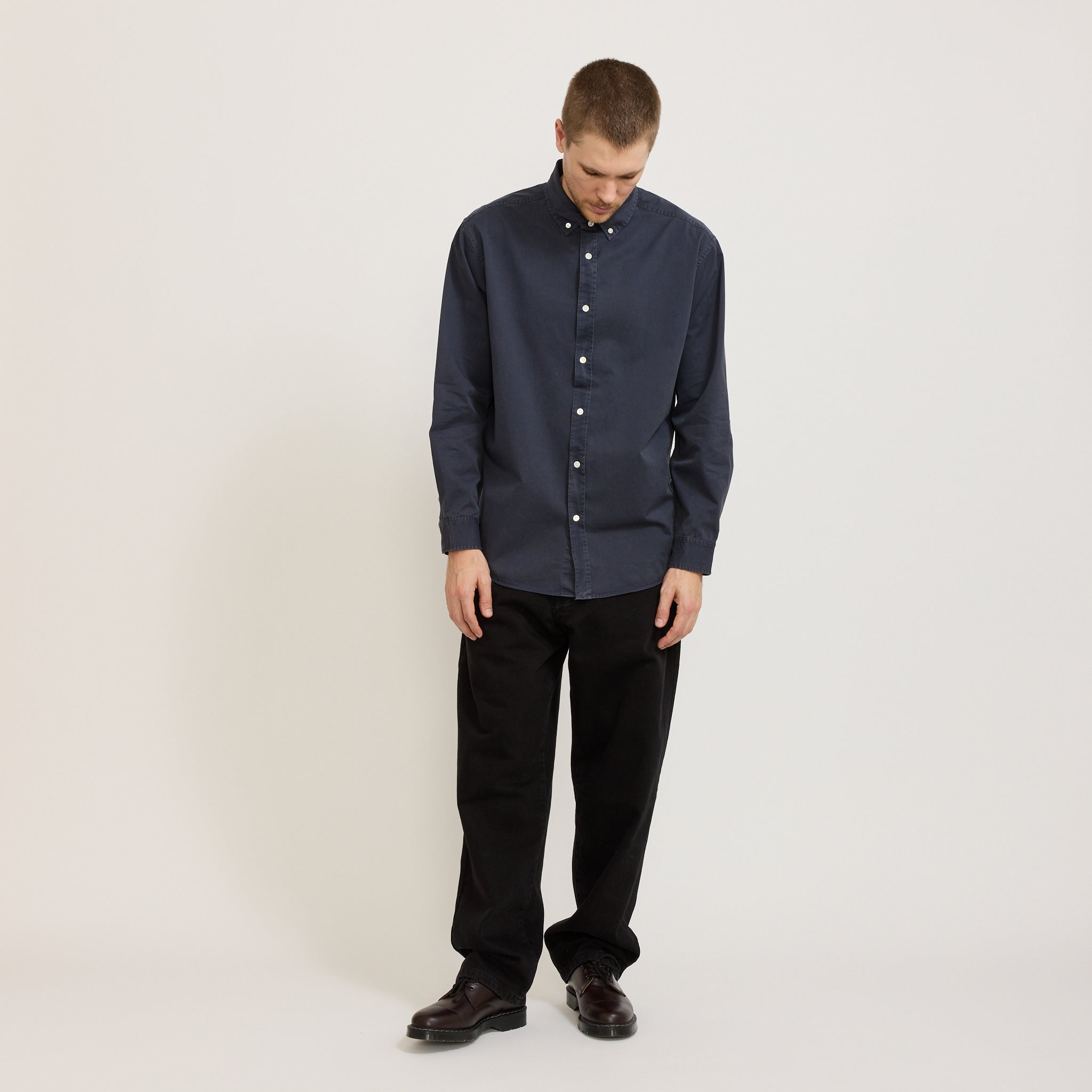 Assembly Label | Maclean Long Sleeve Shirt True Navy | Maplestore