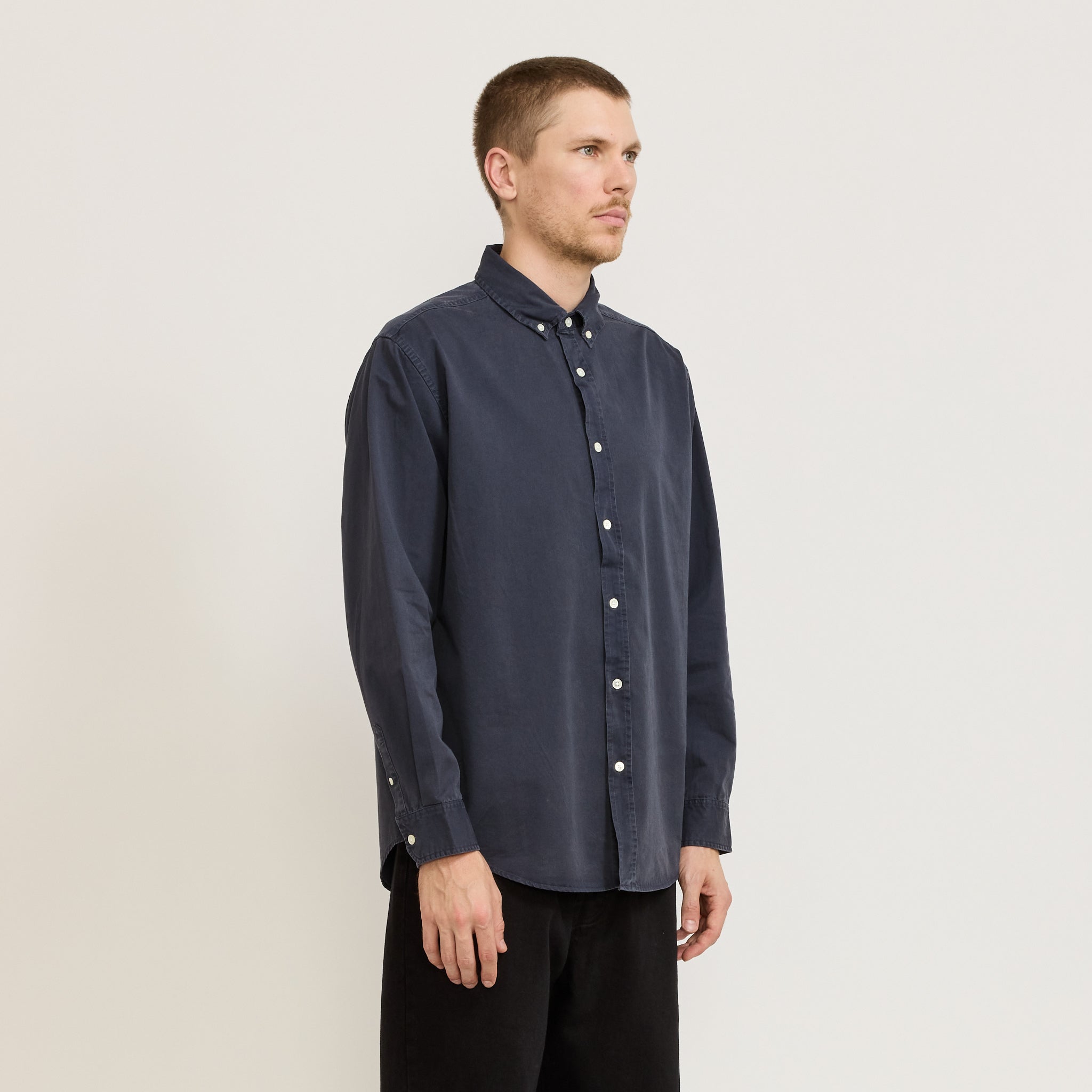 Assembly Label | Maclean Long Sleeve Shirt True Navy | Maplestore