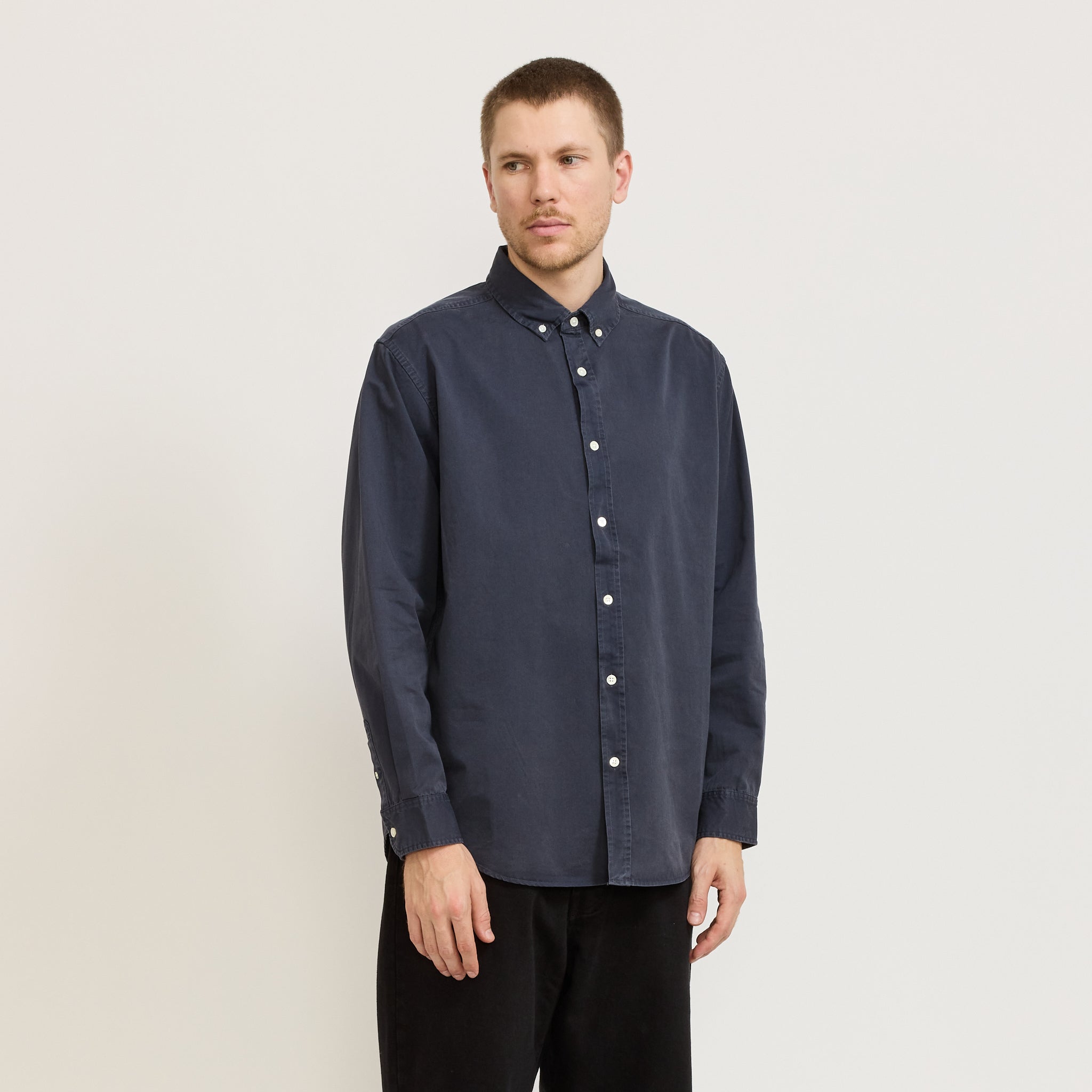 Assembly Label | Maclean Long Sleeve Shirt True Navy | Maplestore