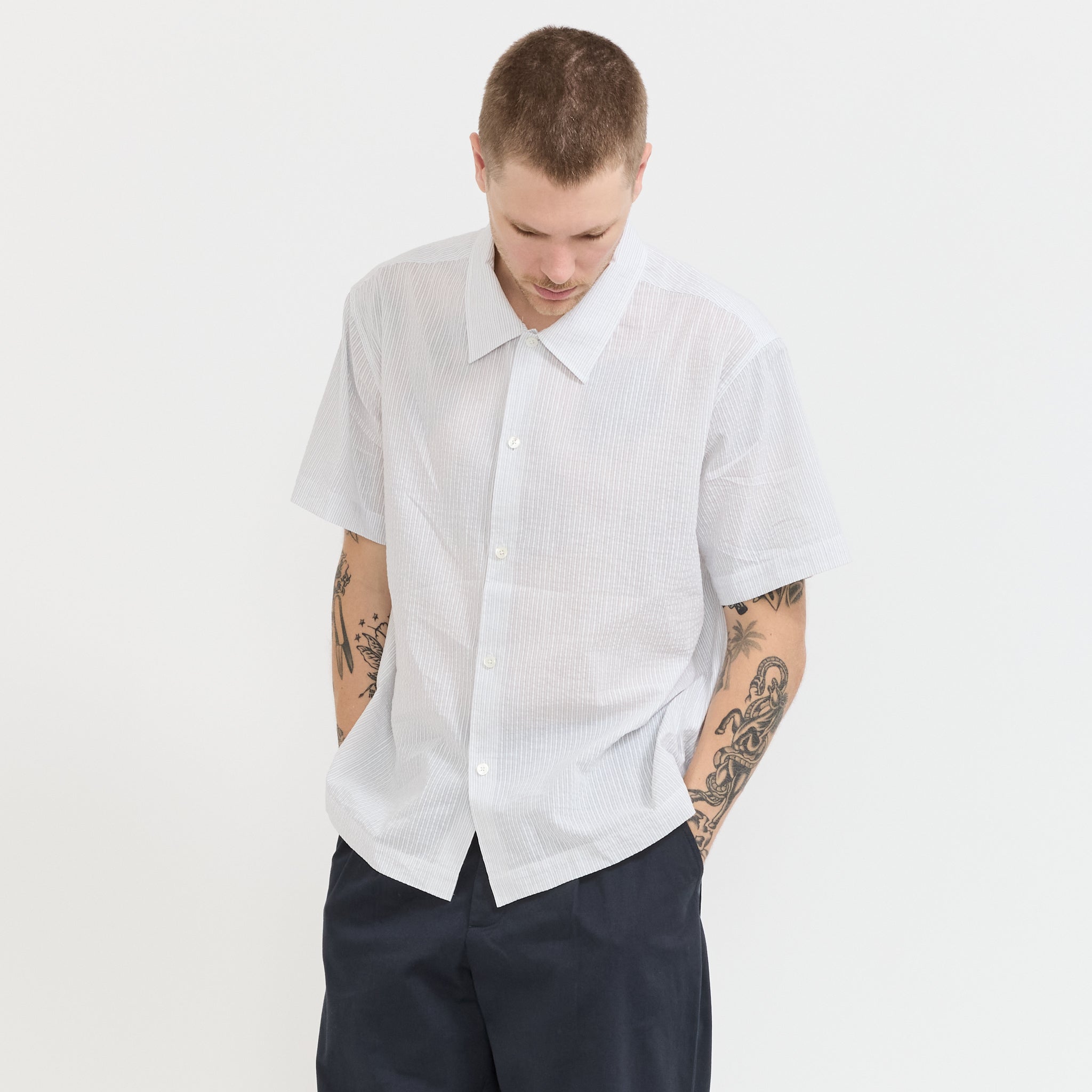 Will Short Sleeve Shirt White/Navy
