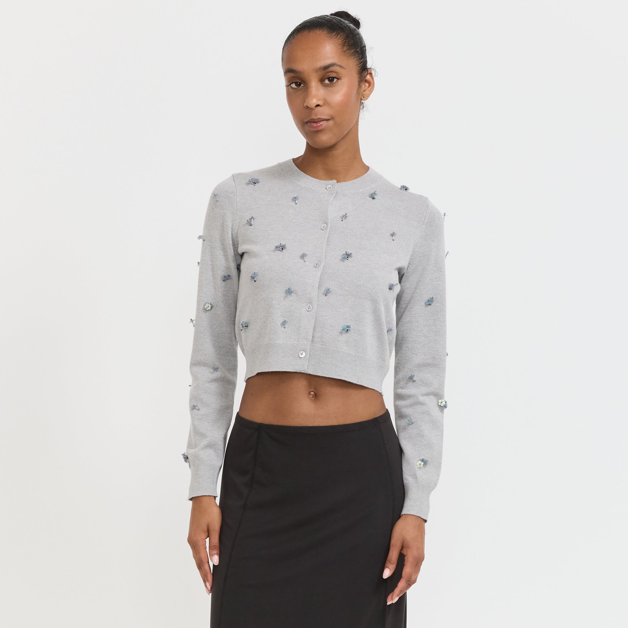 Atelier Edition | Beaded Cardigan Grey | Maplestore