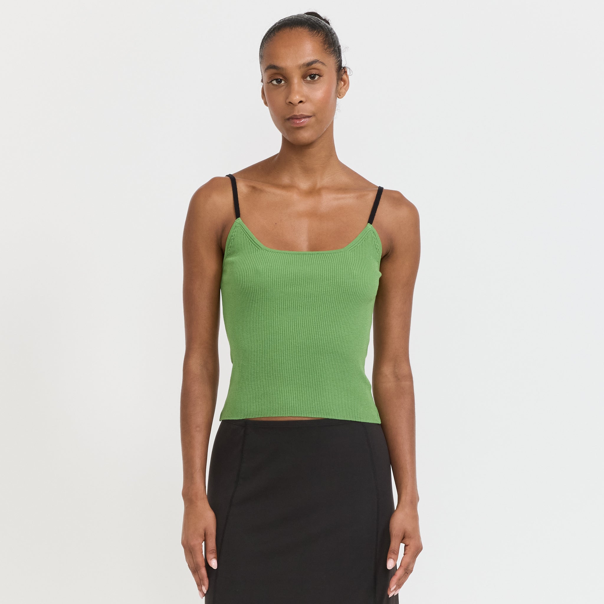 Atelier Edition | Contrast String Knit Top Olive | Maplestore