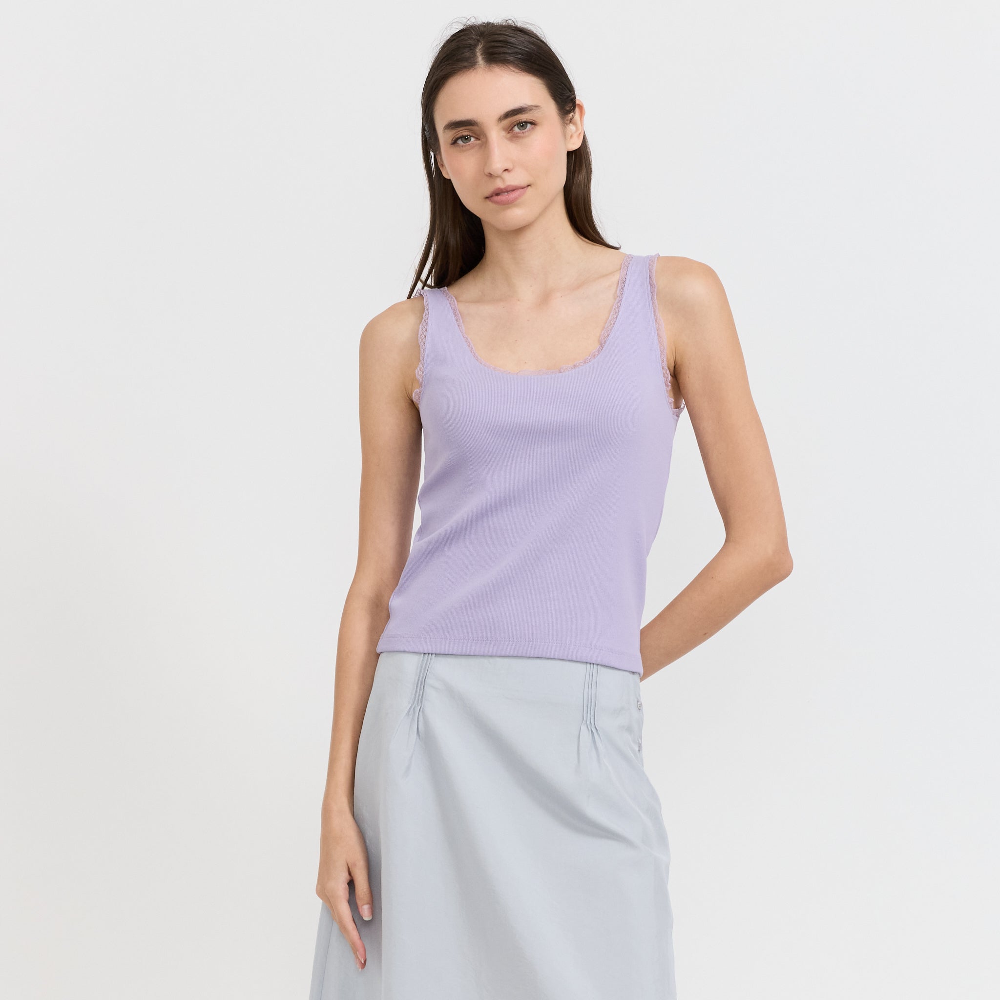 Lace Tank Top Purple