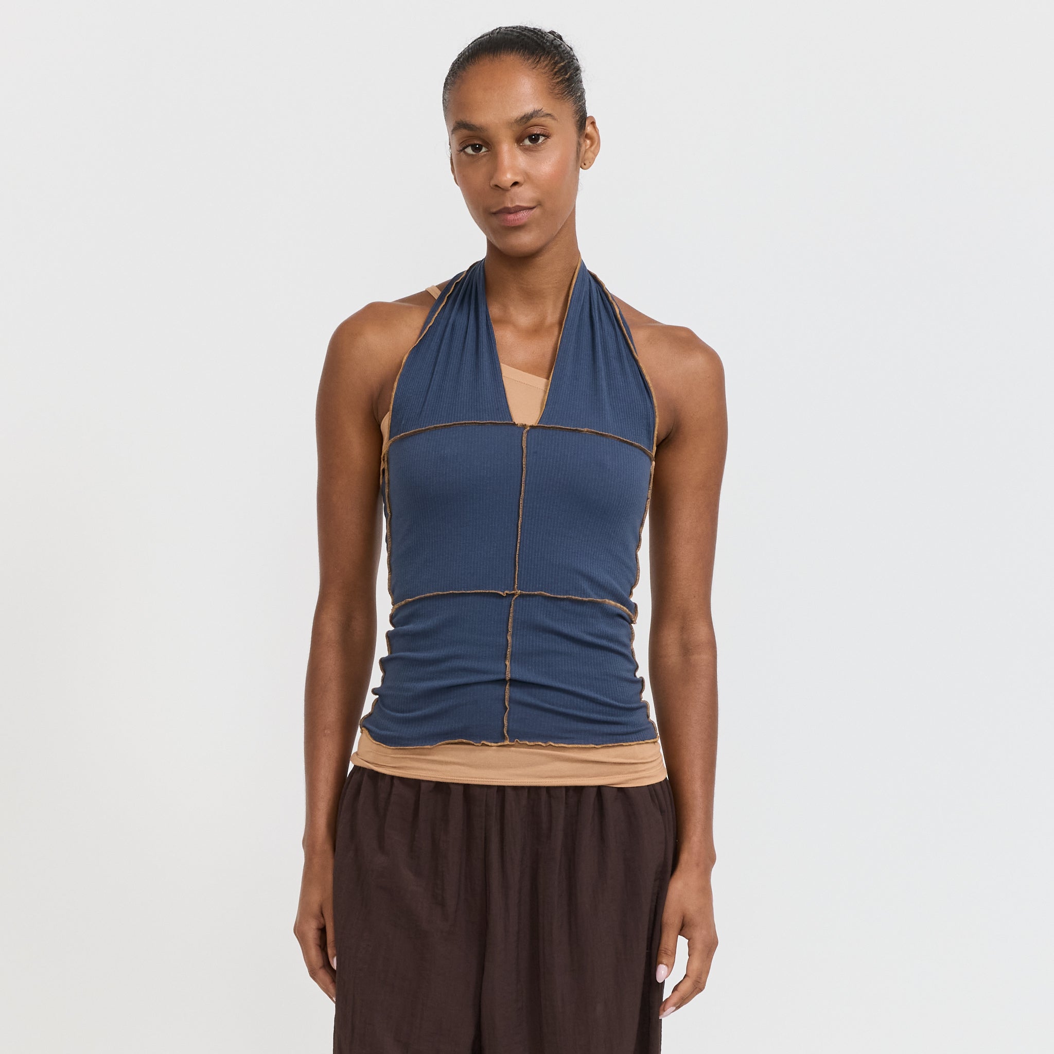 Baserange | Cinder Halter Top Preston Blue | Maplestore