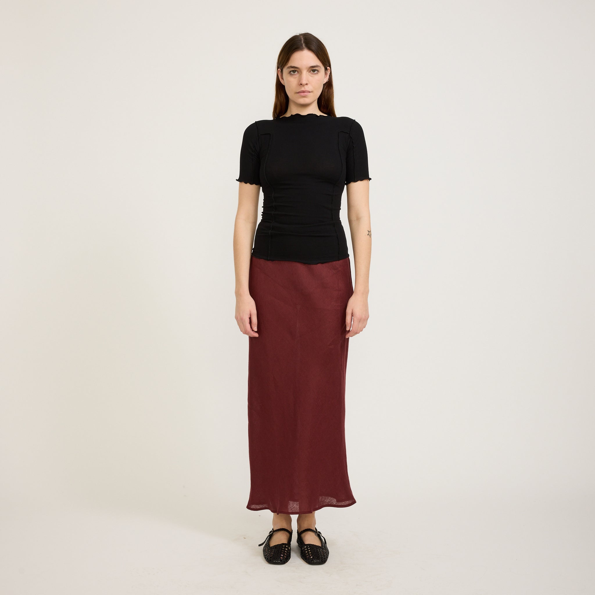Baserange | Dydine Skirt Stome Burgundy | Maplestore