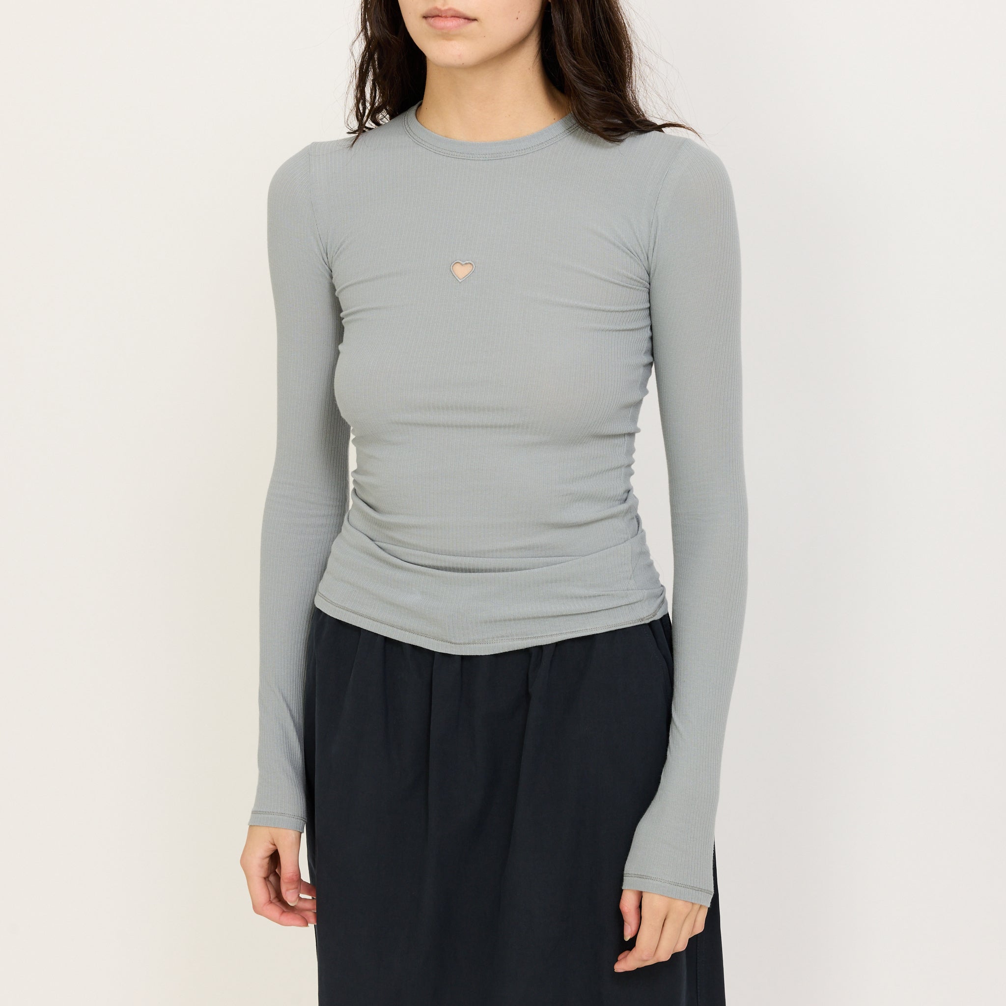 Baserange | Heart Long Sleeve Bow Blue | Maplestore