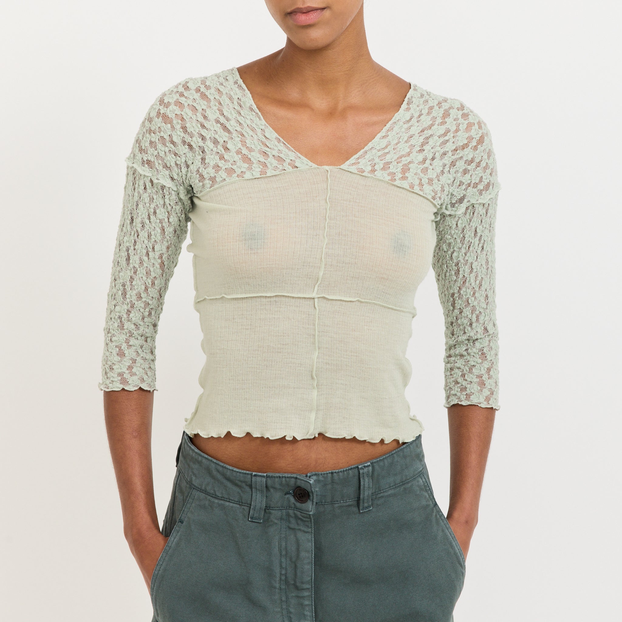 Nehru Long Sleeve Tee Conta Green