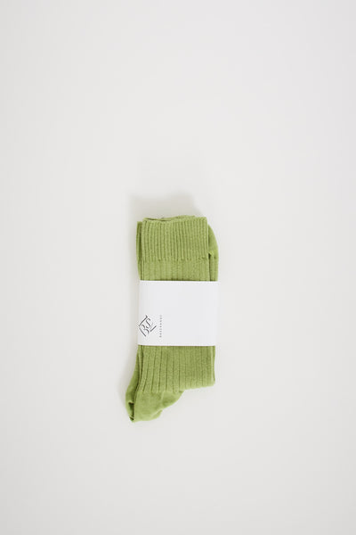 Baserange | Rib Ankle Socks Mun Green | Maplestore