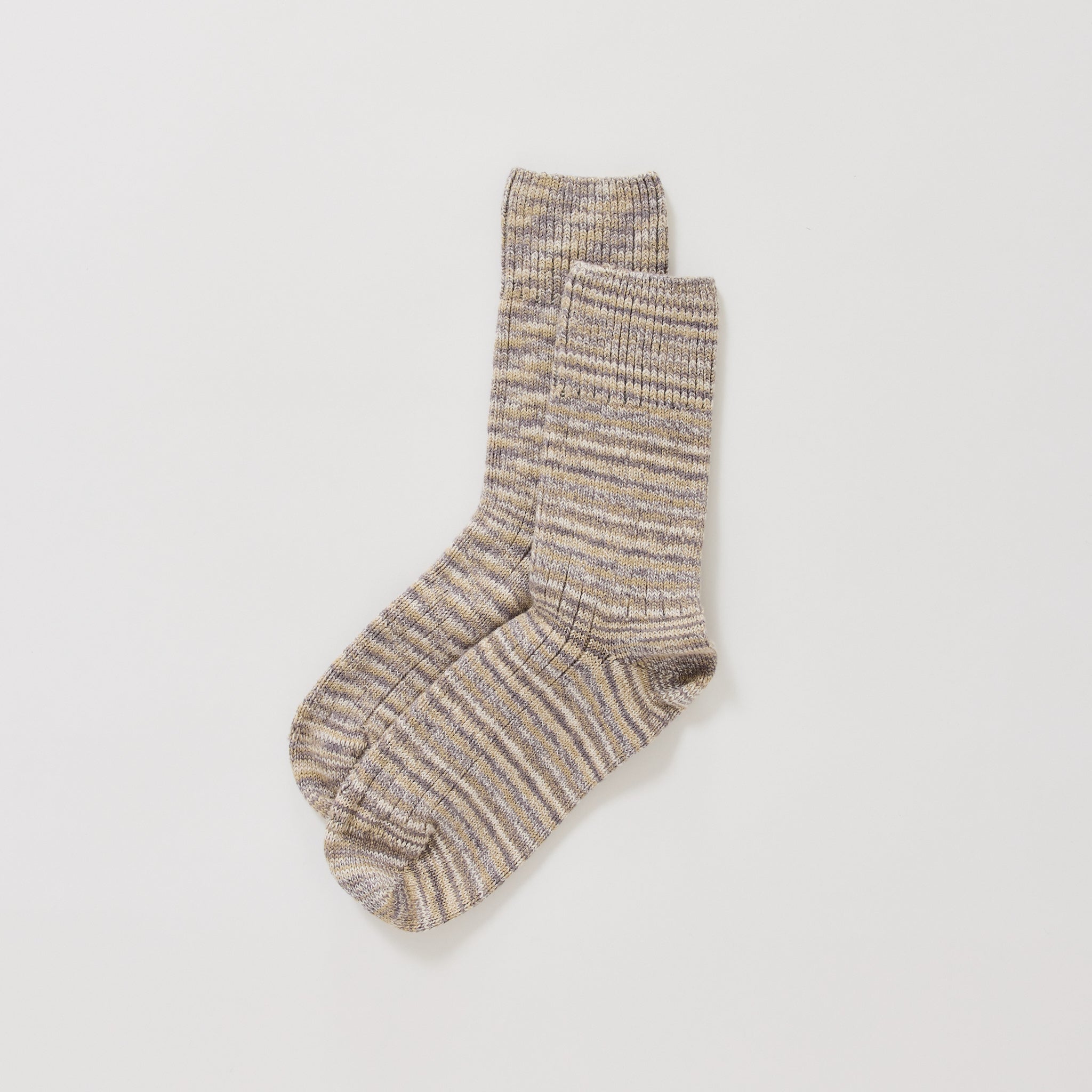 Baserange | Twist Overankle Socks Grey Melange | Maplestore