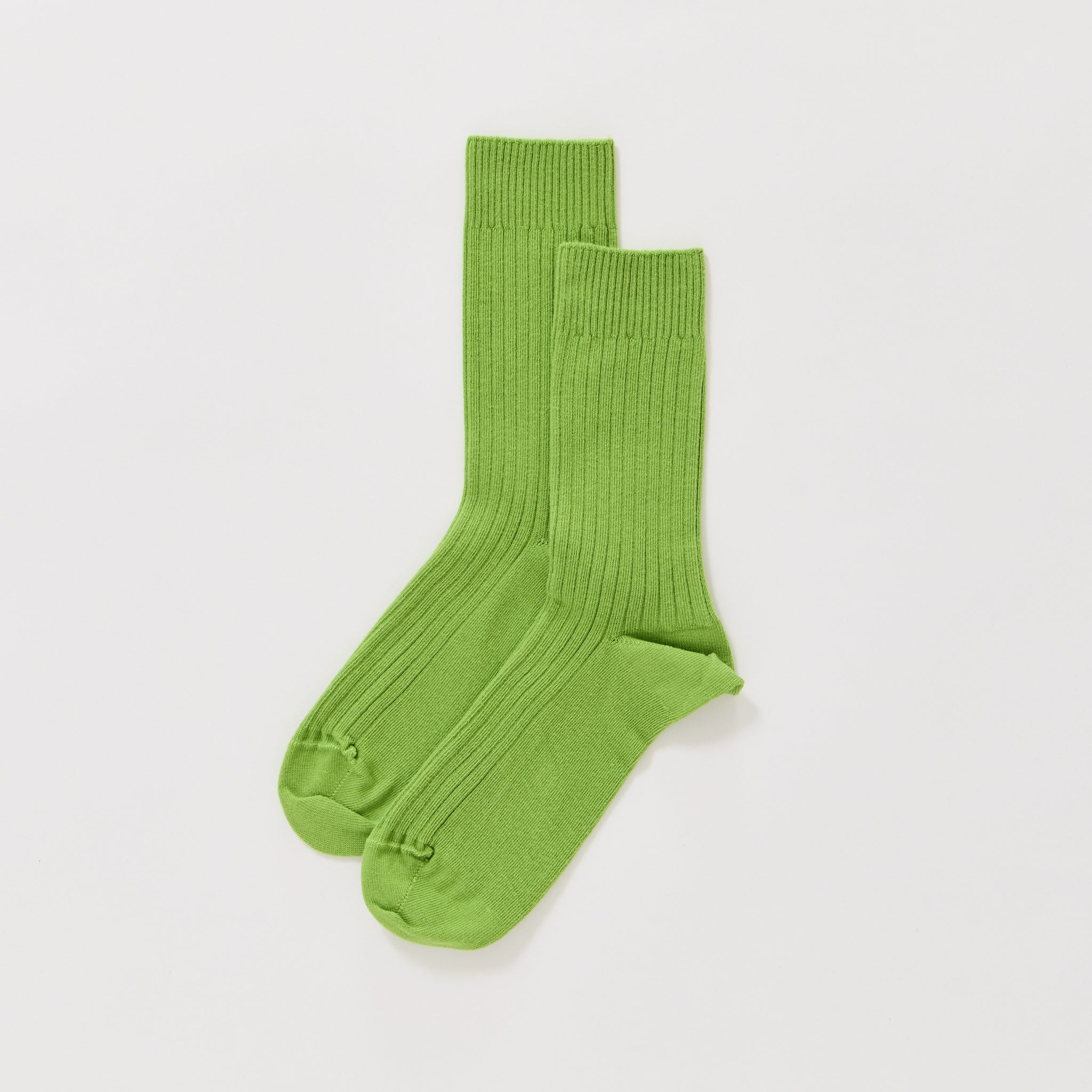 Rib Overankle Socks Spiral Green
