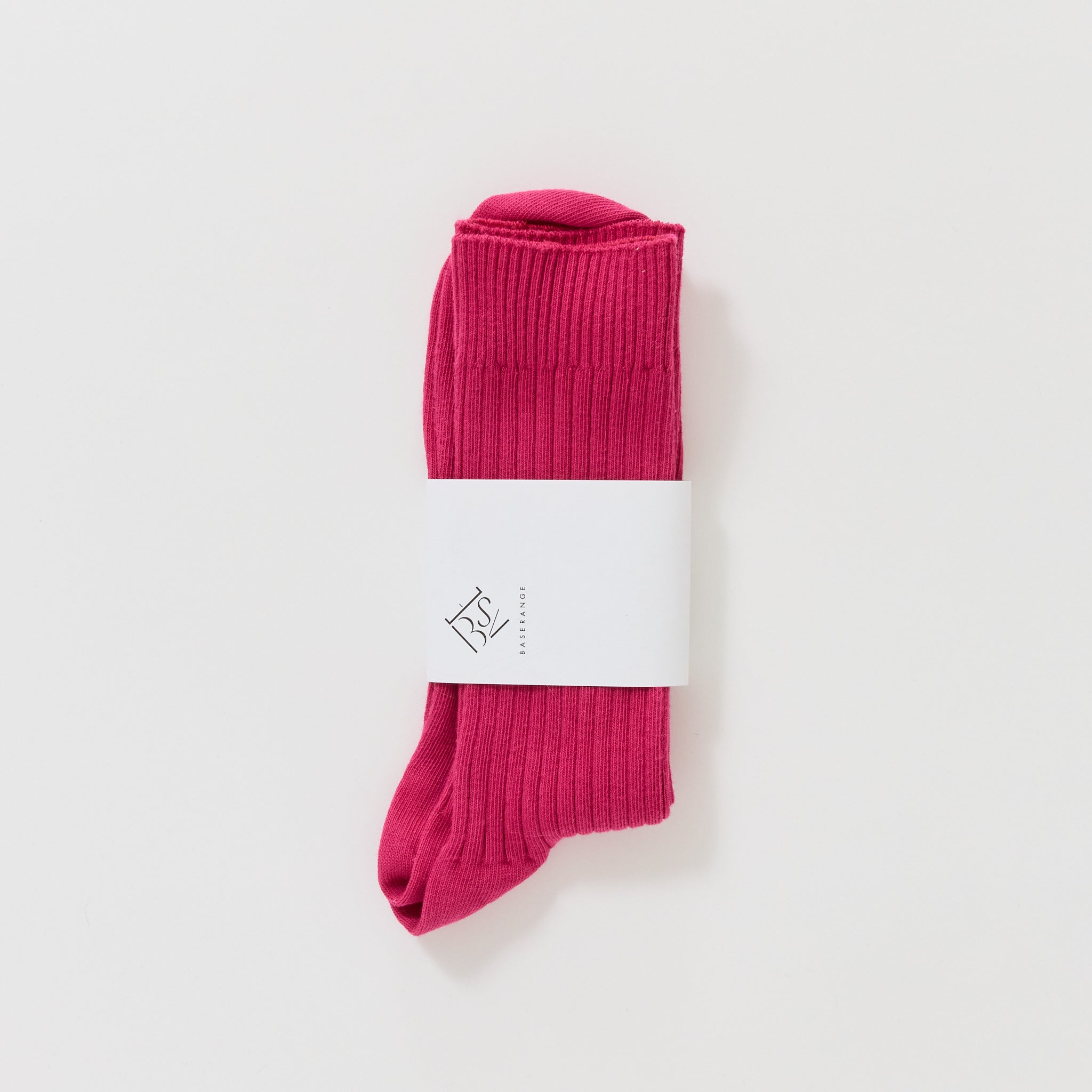 Baserange | Rib Overankle Socks Ovid Pink | Maplestore