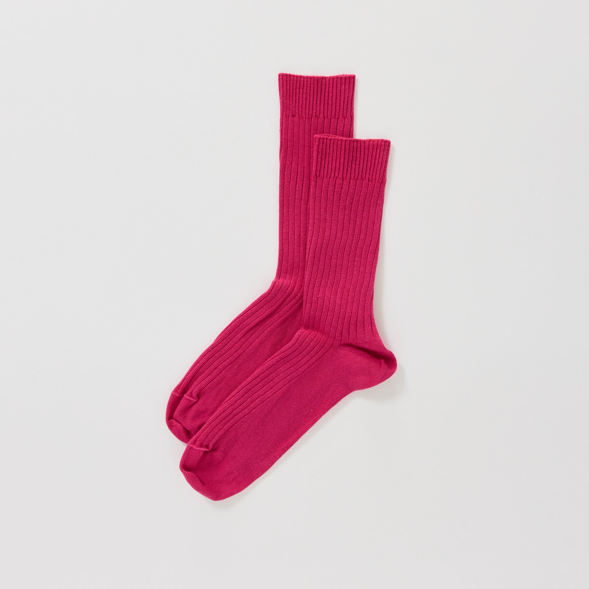 Baserange | Rib Overankle Socks Ovid Pink | Maplestore