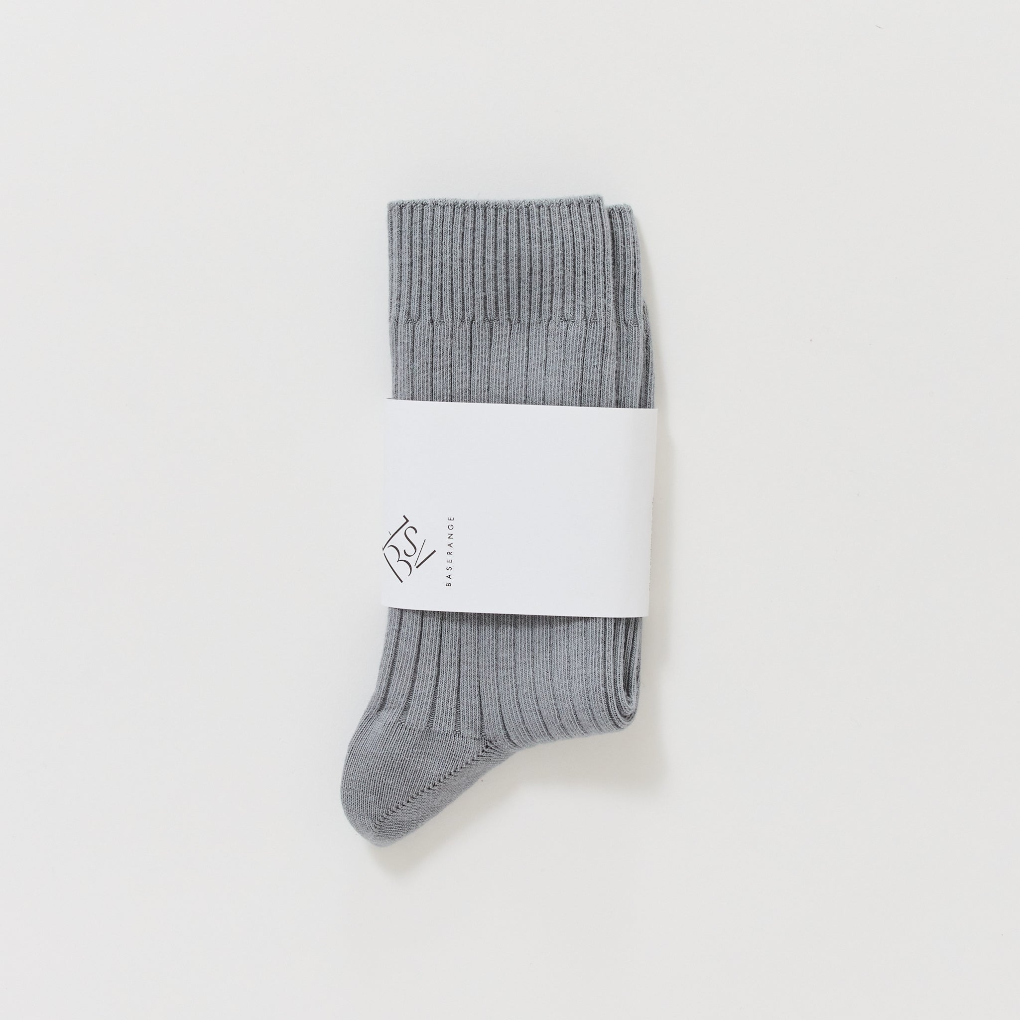Baserange | Rib Overankle Socks Simon Grey | Maplestore