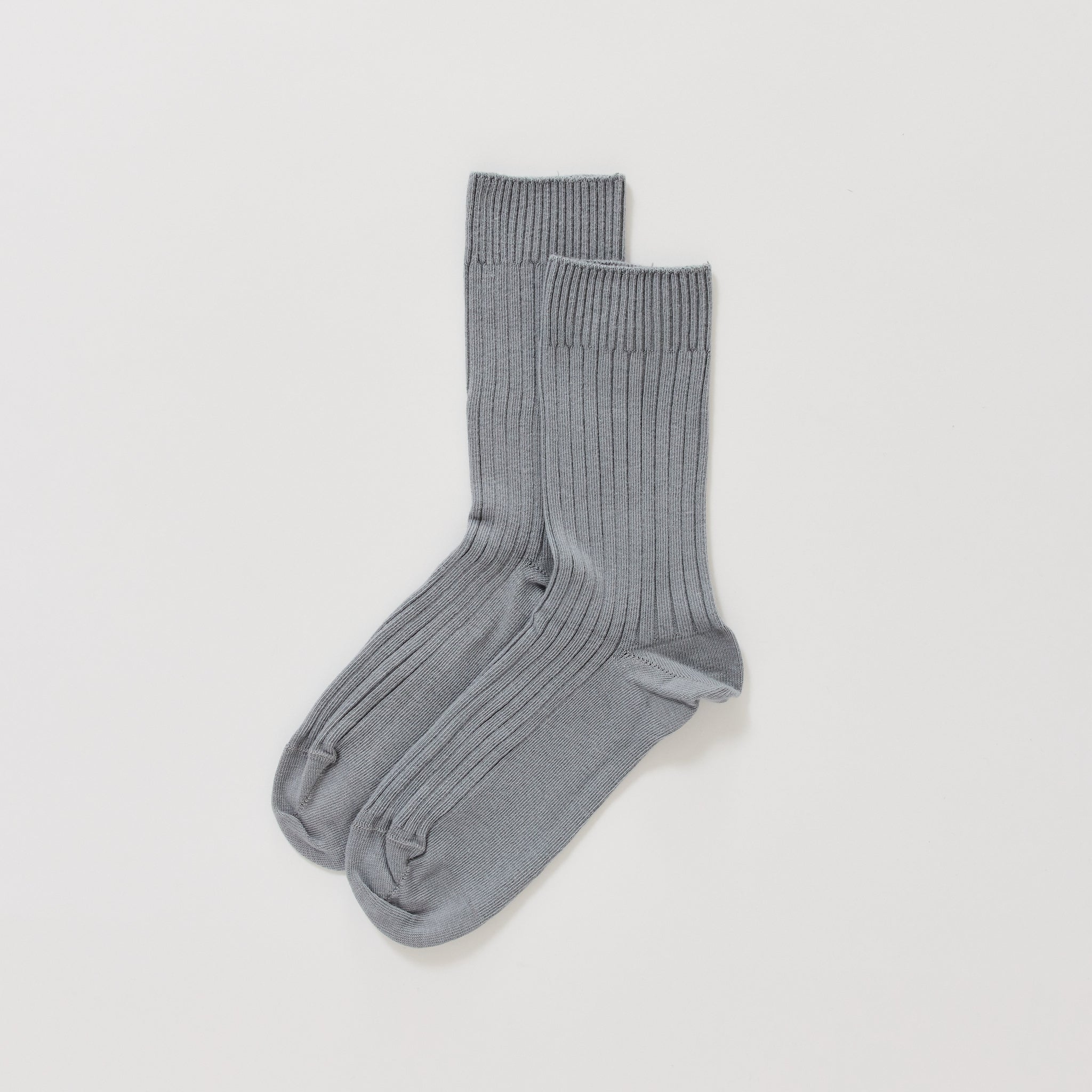 Baserange | Rib Overankle Socks Simon Grey | Maplestore