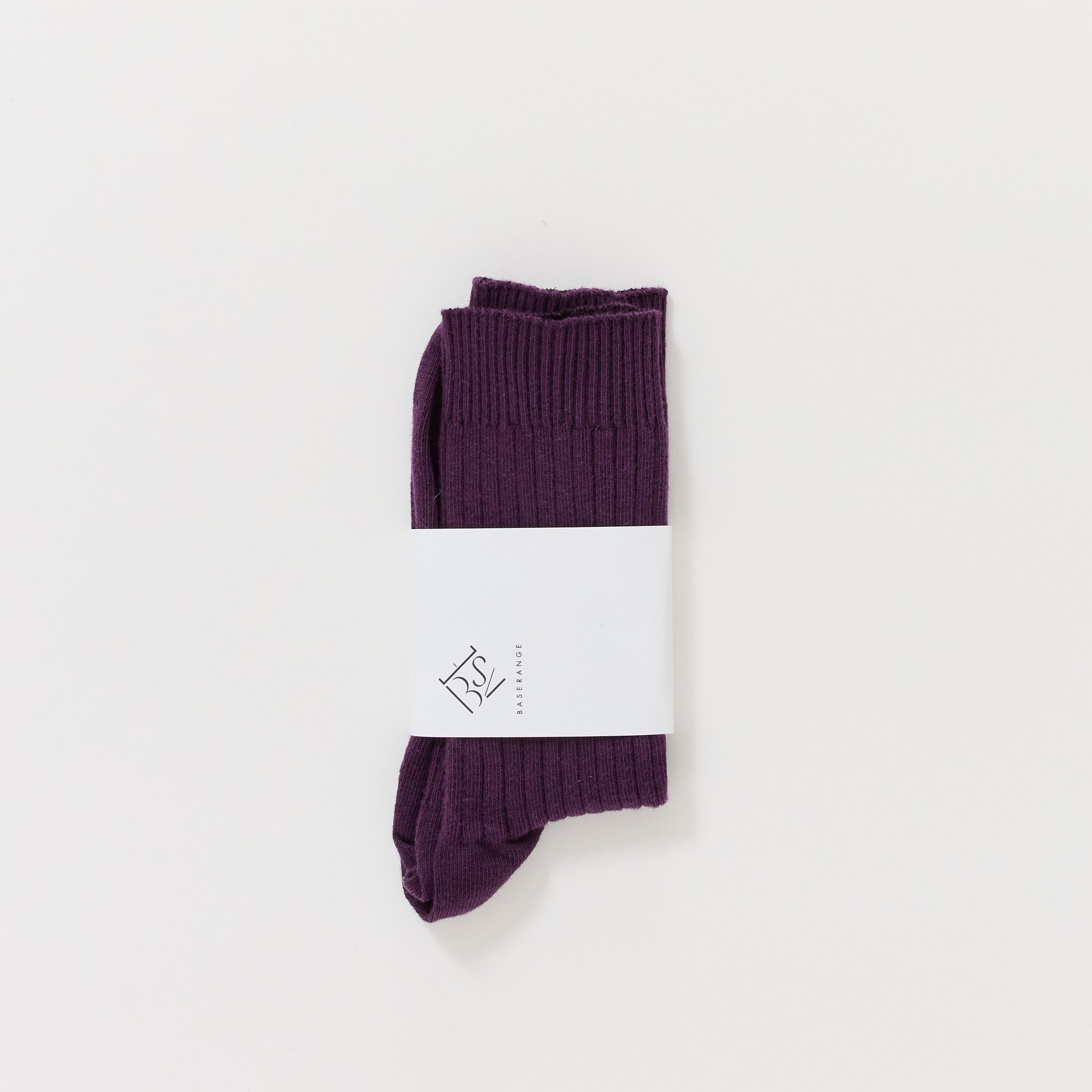 Baserange | Rib Overankle Socks Gesso Purple | Maplestore