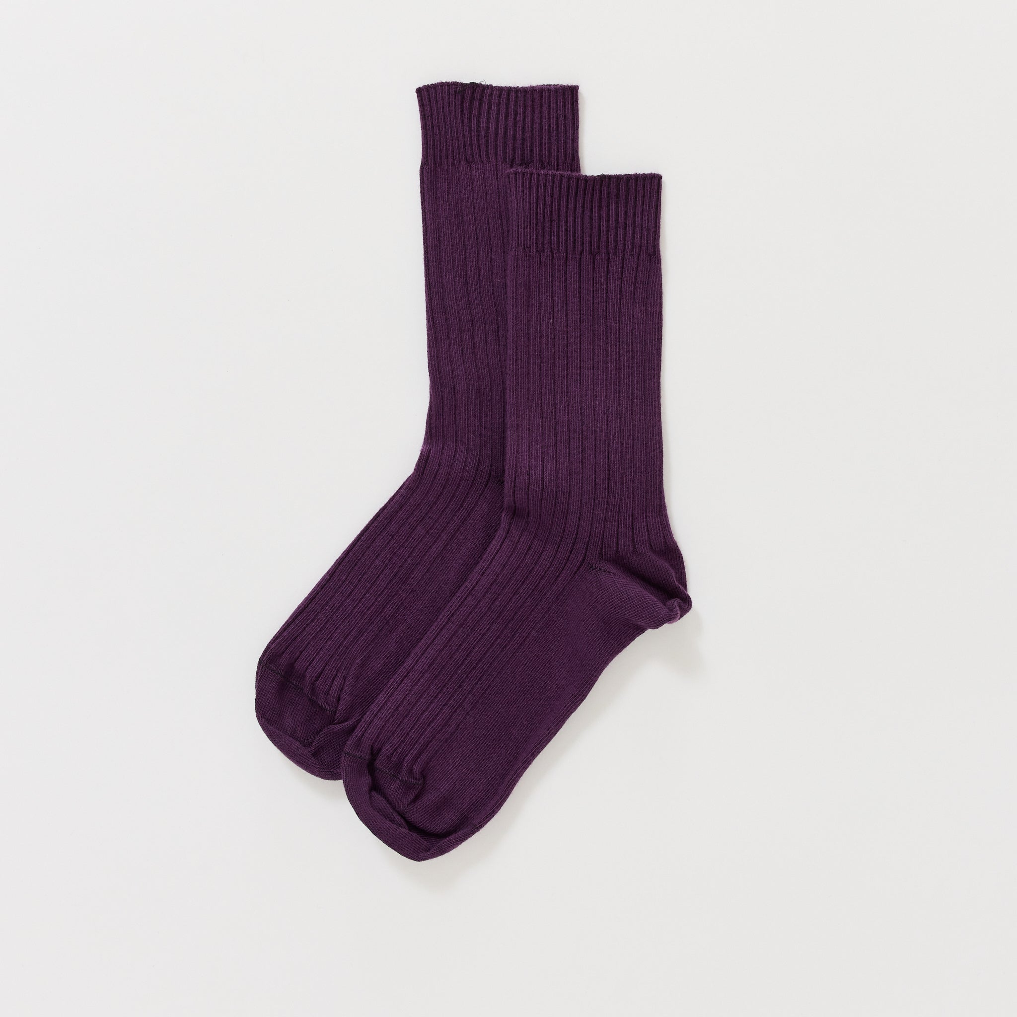 Baserange | Rib Overankle Socks Gesso Purple | Maplestore