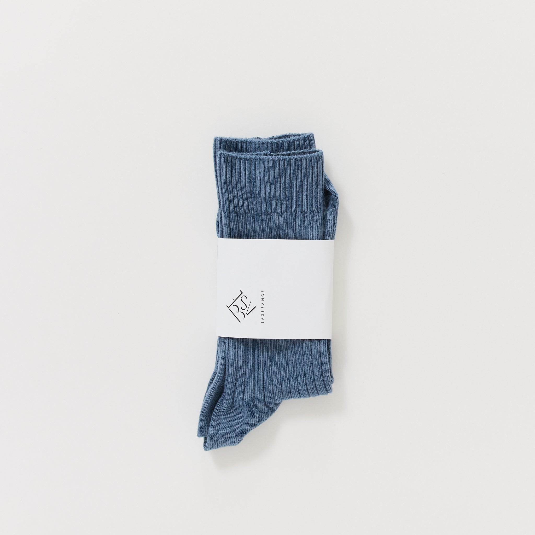 Baserange | Rib Overankle Socks Limbus Blue | Maplestore