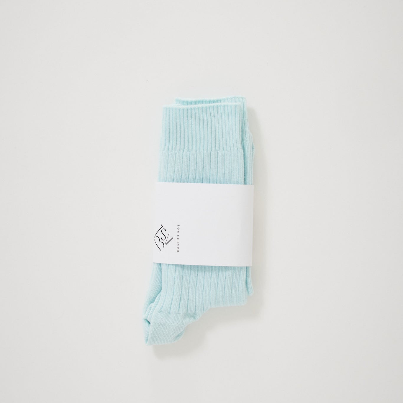 Baserange | Rib Overankle Socks Lagoon Blue | Maplestore
