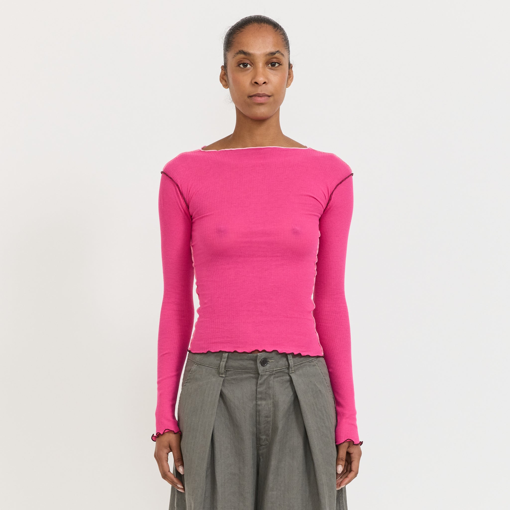 Vein Long Sleeve Tee York Pink