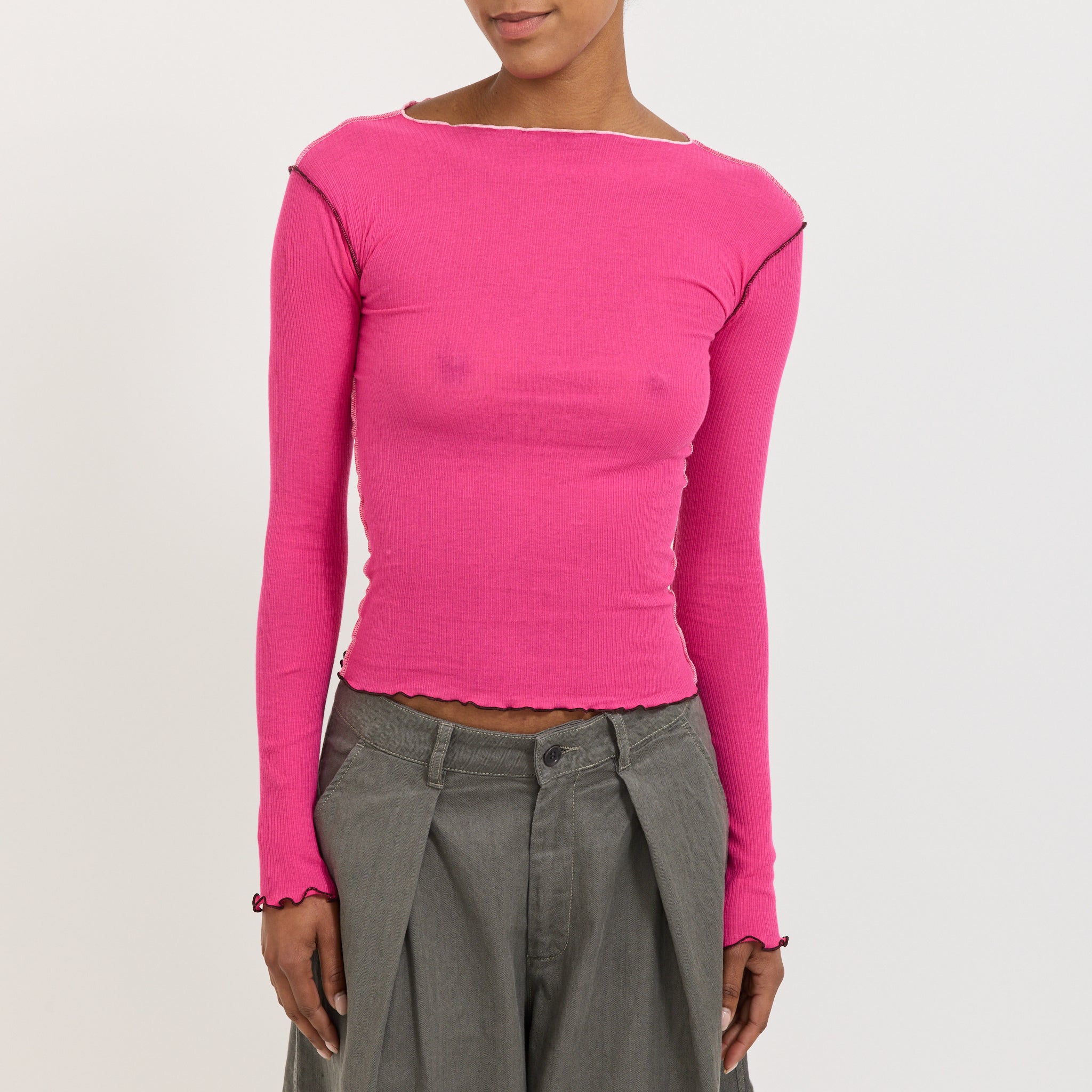 Vein Long Sleeve Tee York Pink