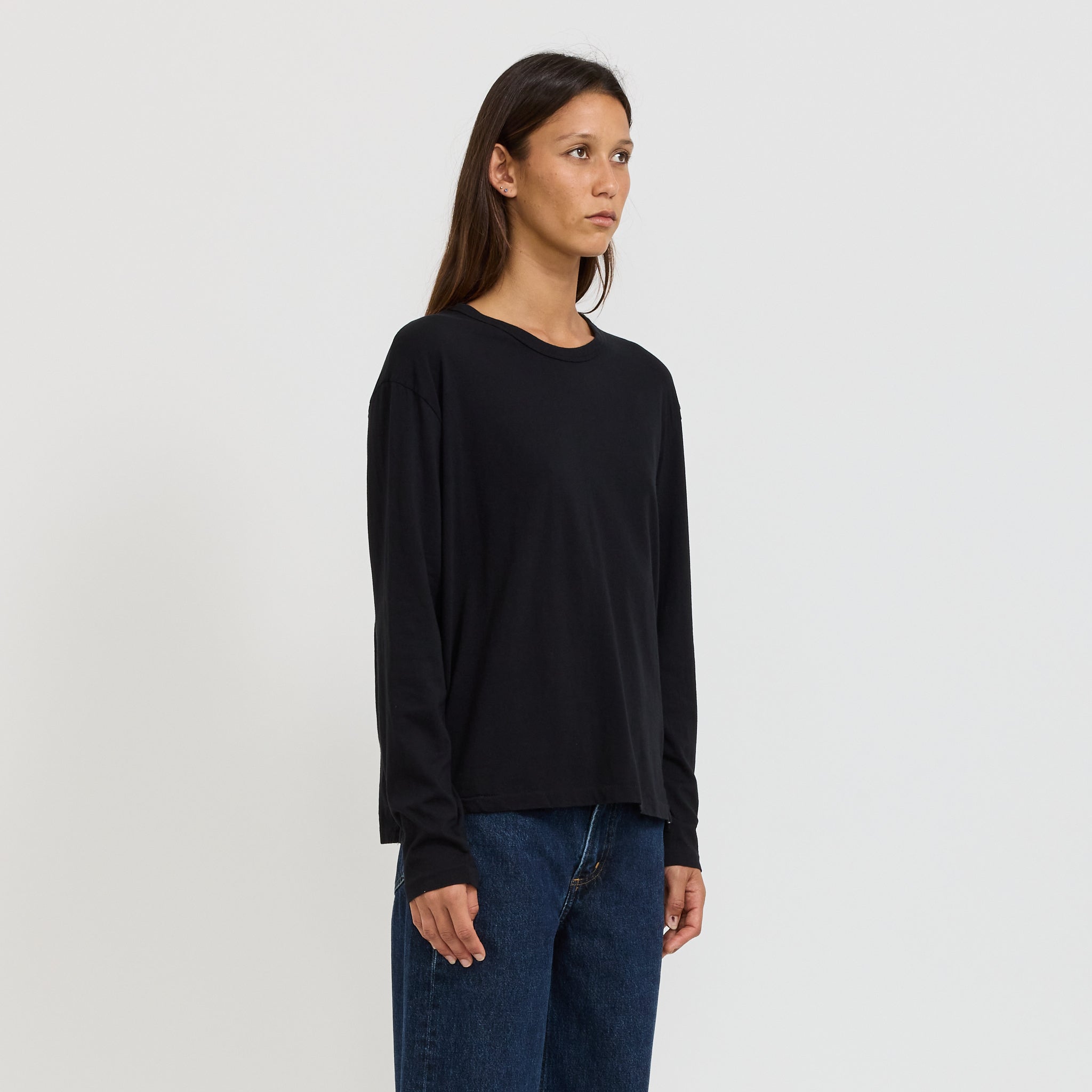 Bassike | Boyfriend Heritage L/S T-Shirt Black | Maplestore
