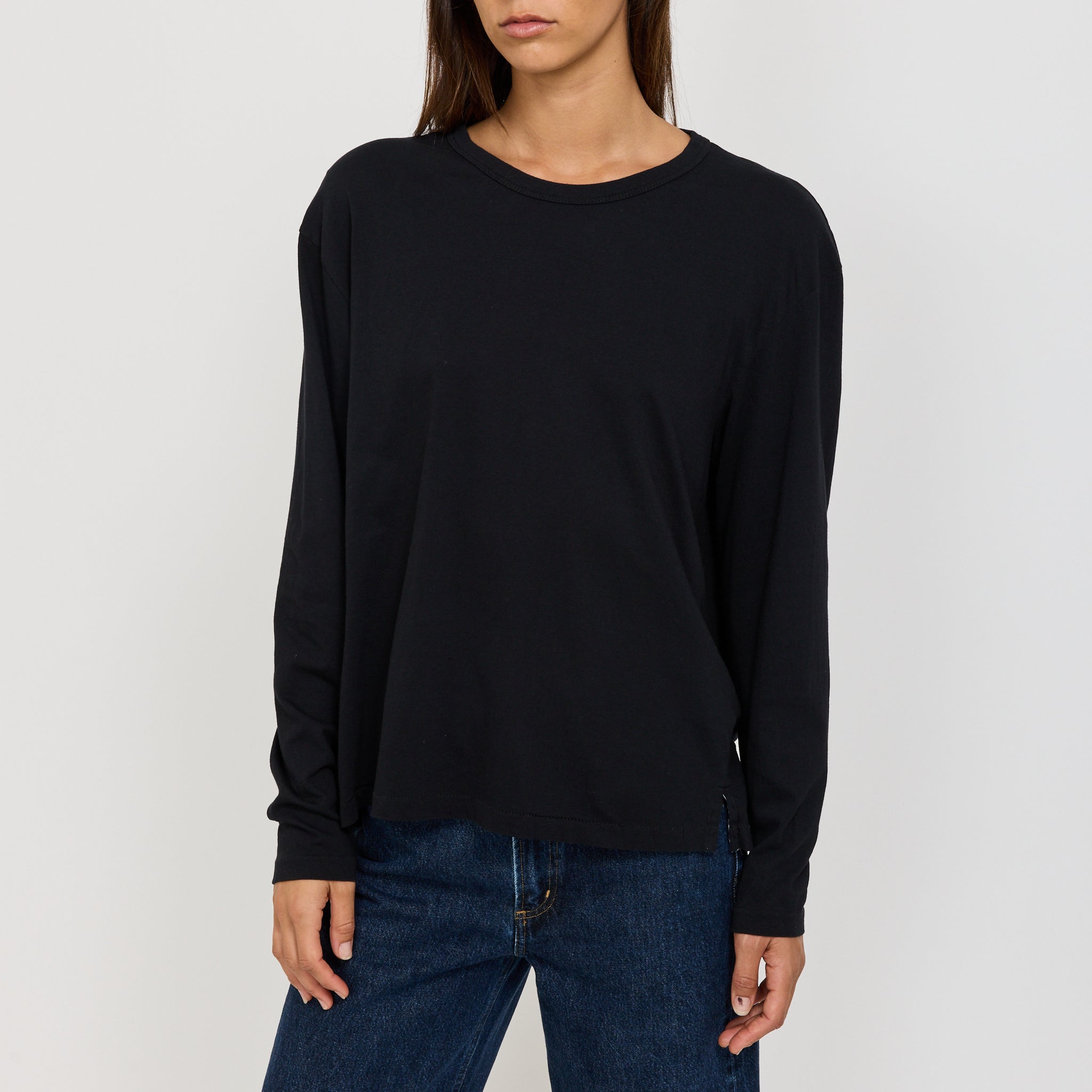 Bassike | Boyfriend Heritage L/S T-Shirt Black | Maplestore