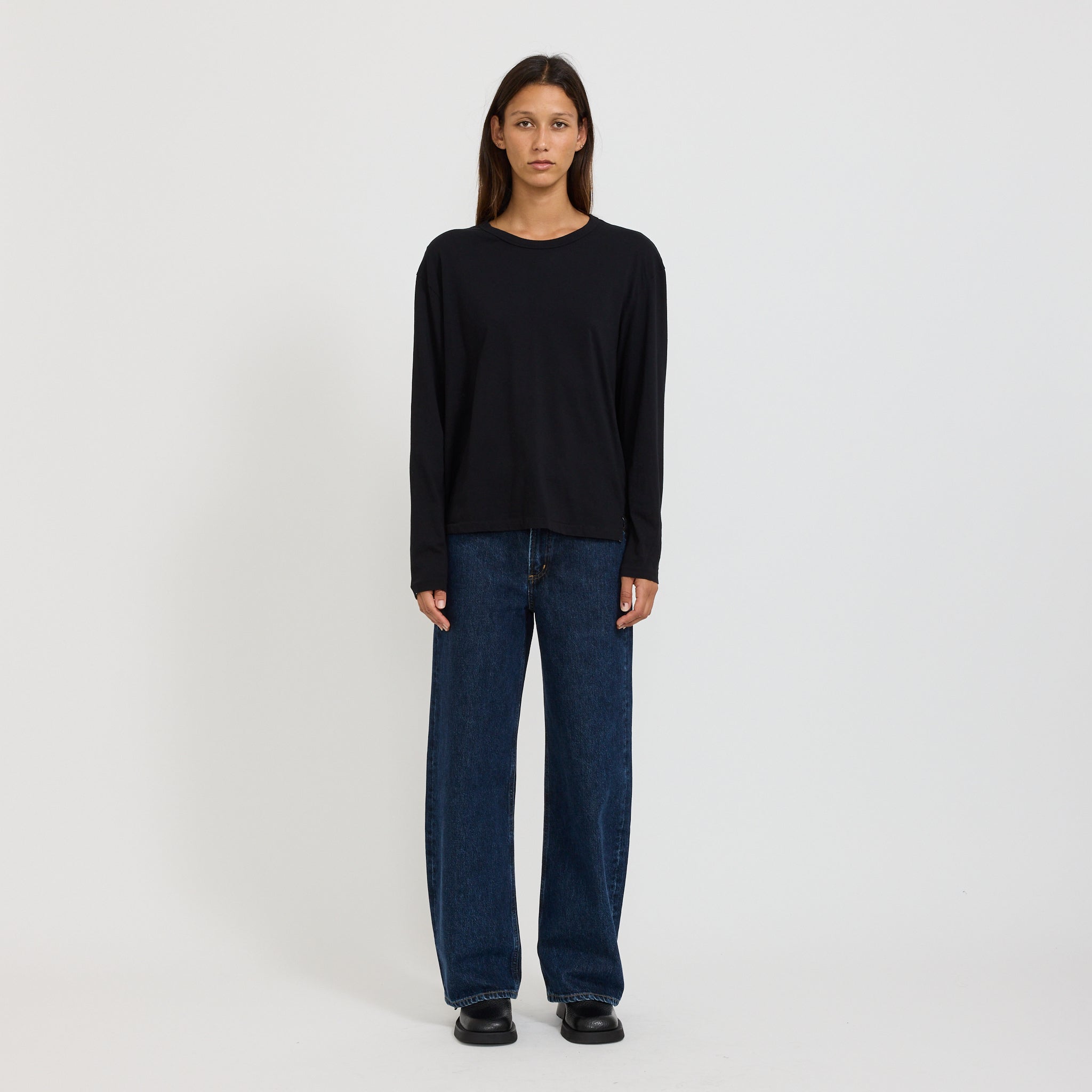 Bassike | Boyfriend Heritage L/S T-Shirt Black | Maplestore