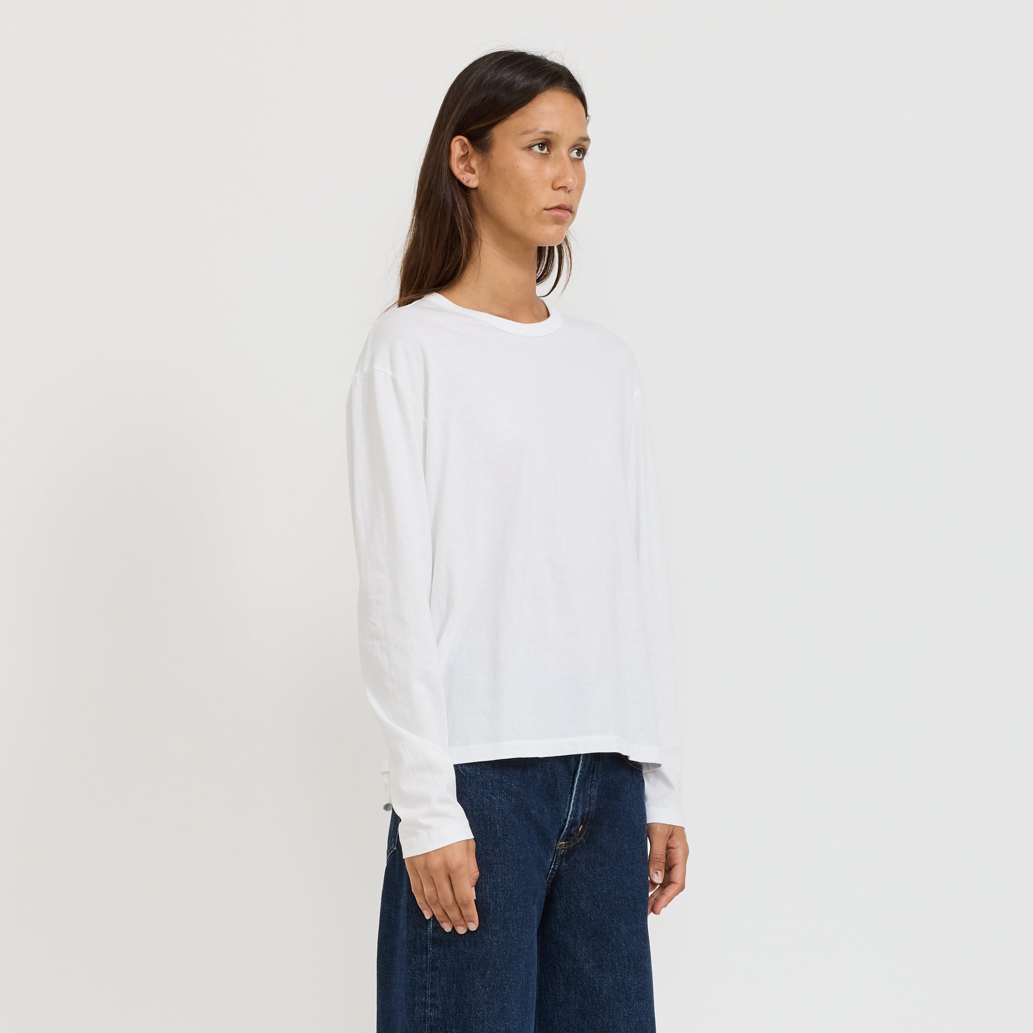 Bassike | Boyfriend Heritage L/S T-Shirt White | Maplestore