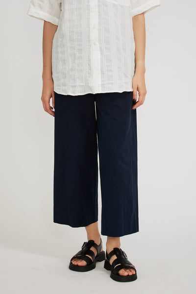 Bassike | Canvas Pull On Wide Leg Pant Ink | Maplestore